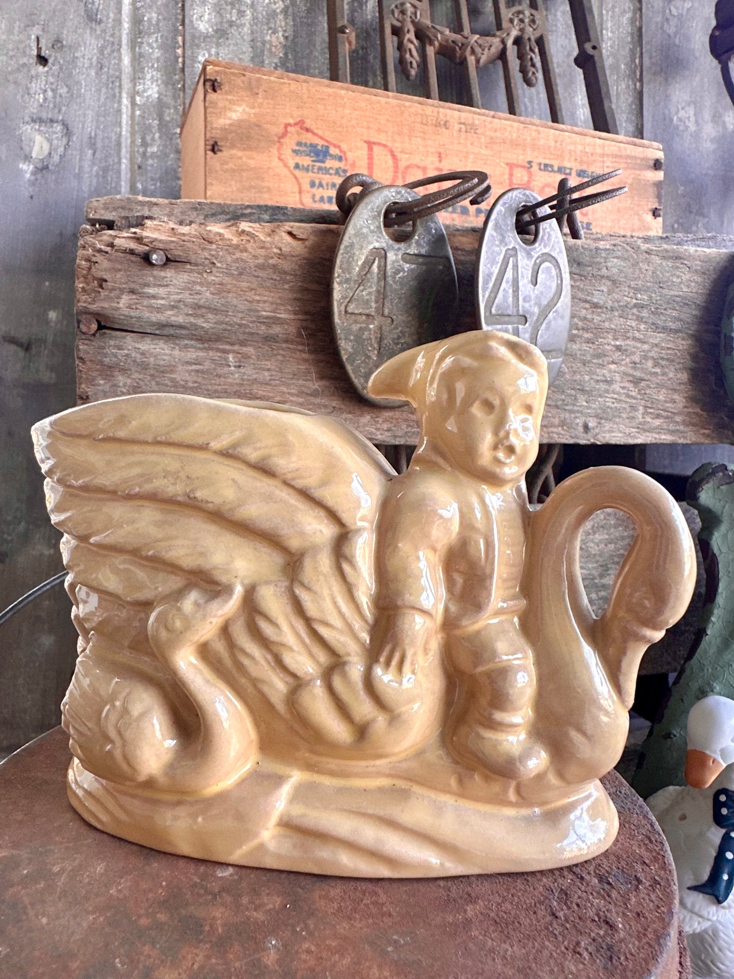 Swans & Boy Planter