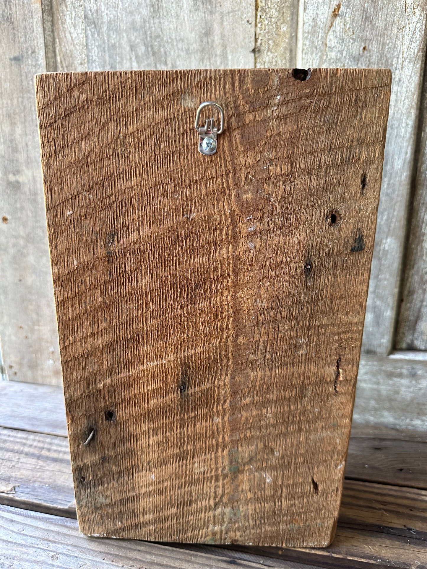 Handmade Salvage Post Wall Pocket With Garden Tool