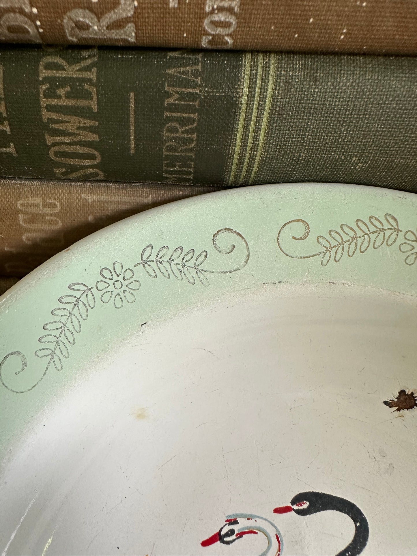 Swans Enamelware Dish