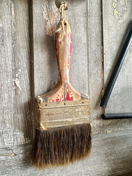Chippy Red Paint Handle Paint Brush