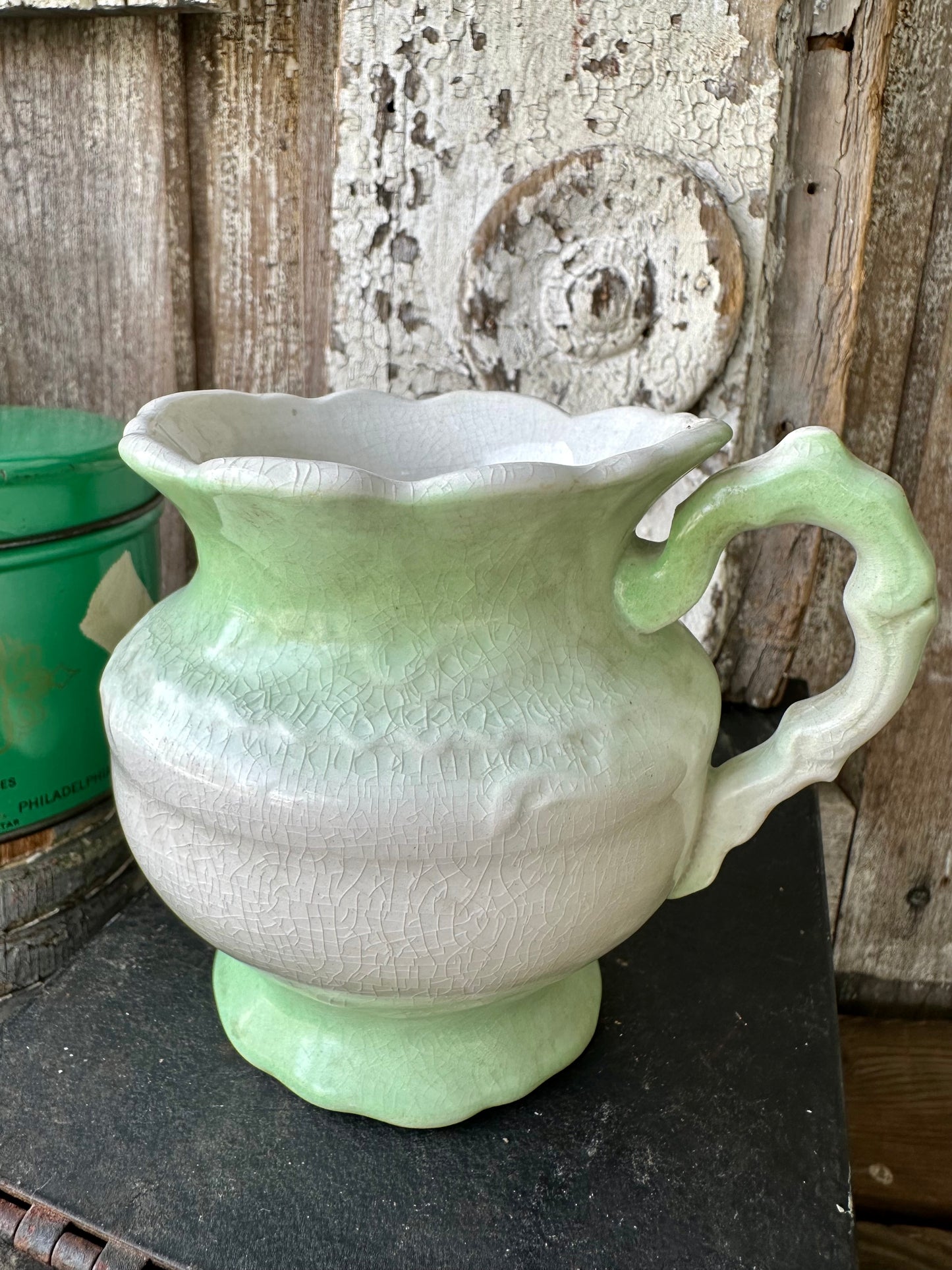 Green Porcelain Small Pitcher/Creamer