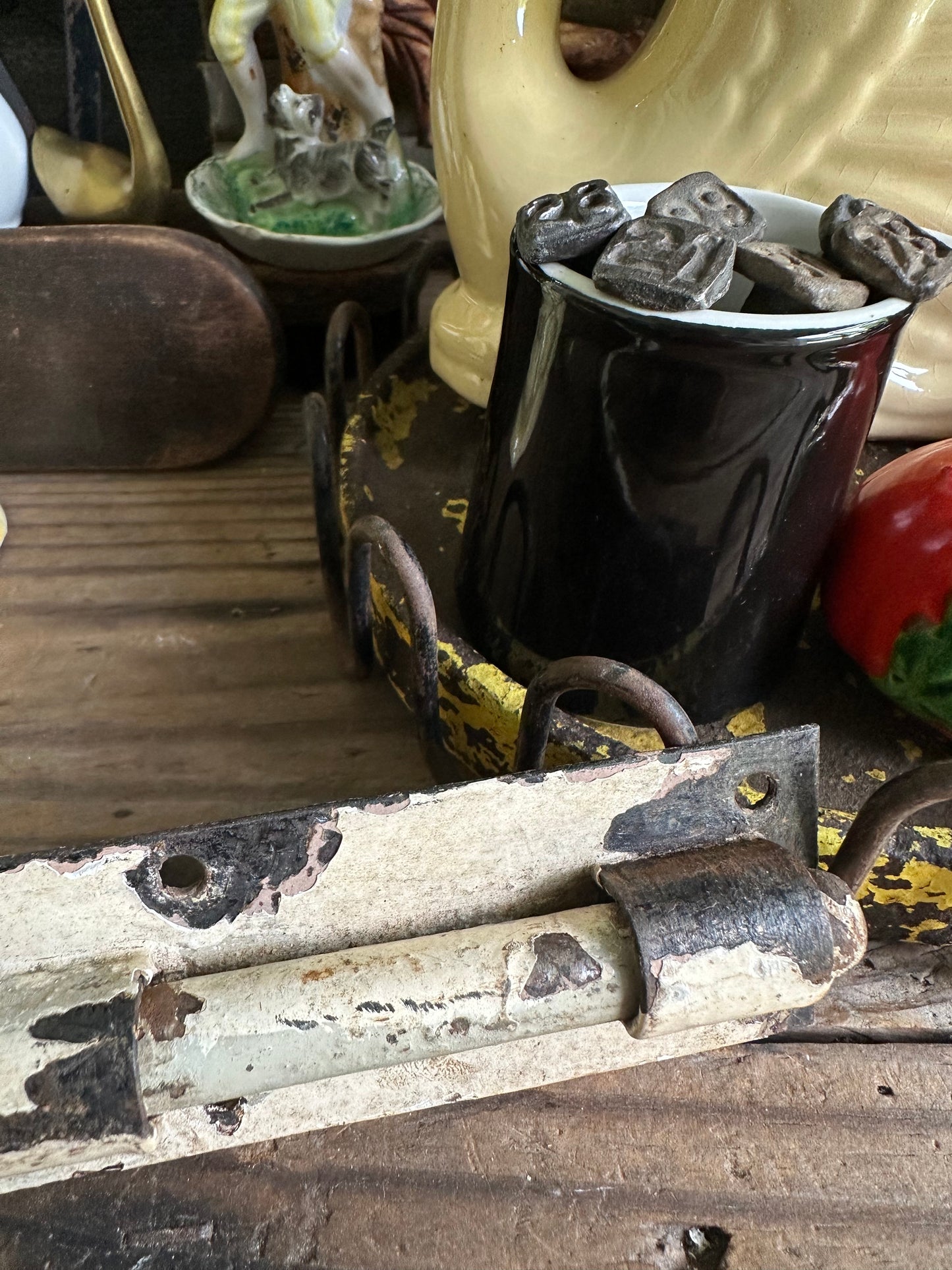 Metal Slide Bolt Chippy Paint