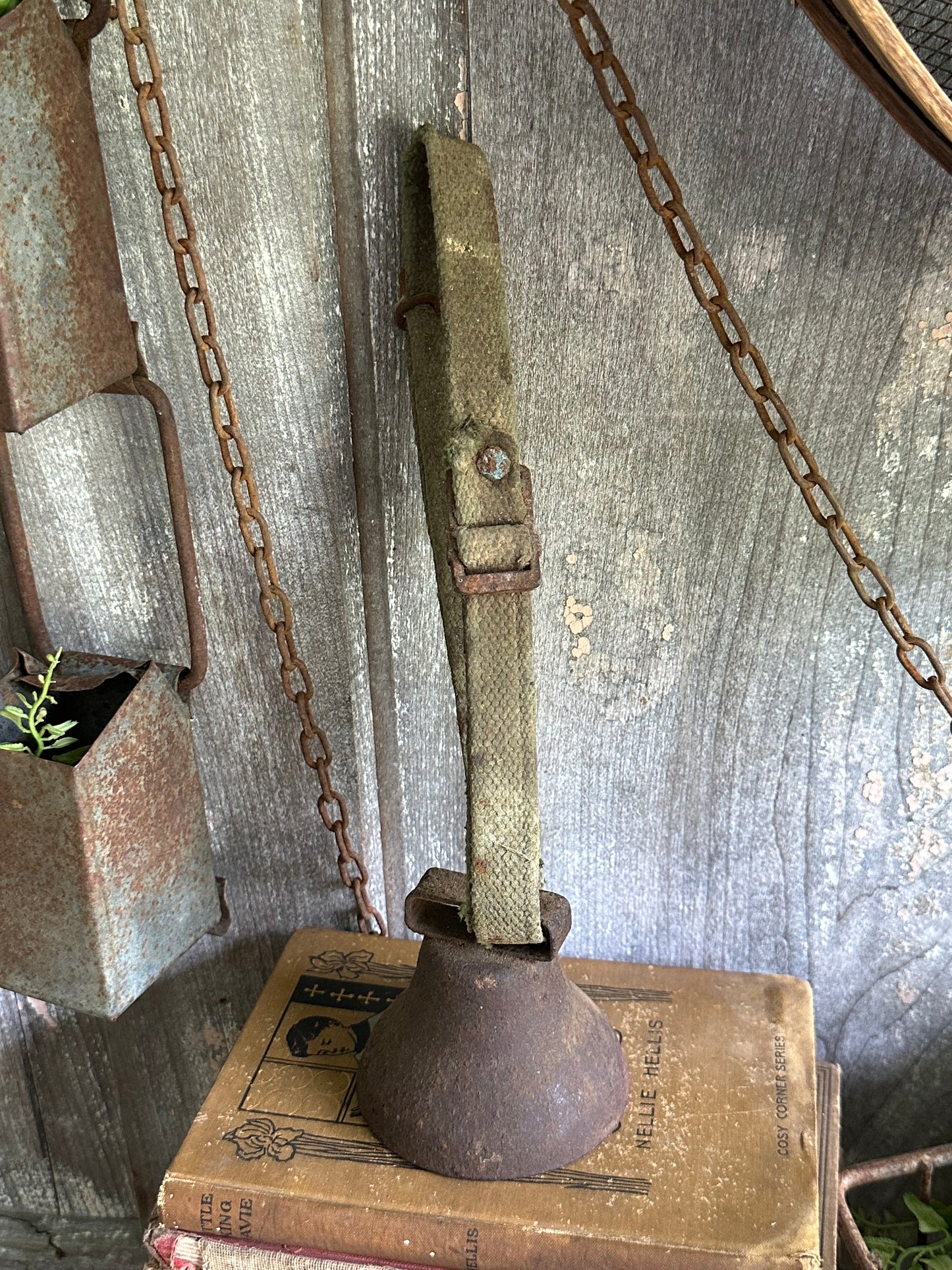 Rusty Metal Bell With Fabric Strap