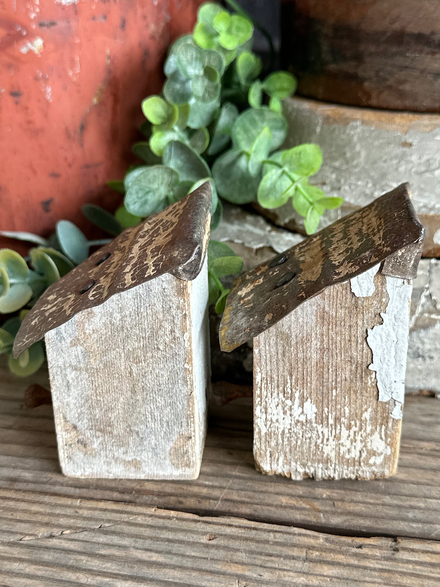 Bitty Birdhouses Handmade Set Of Two (Decor Only)