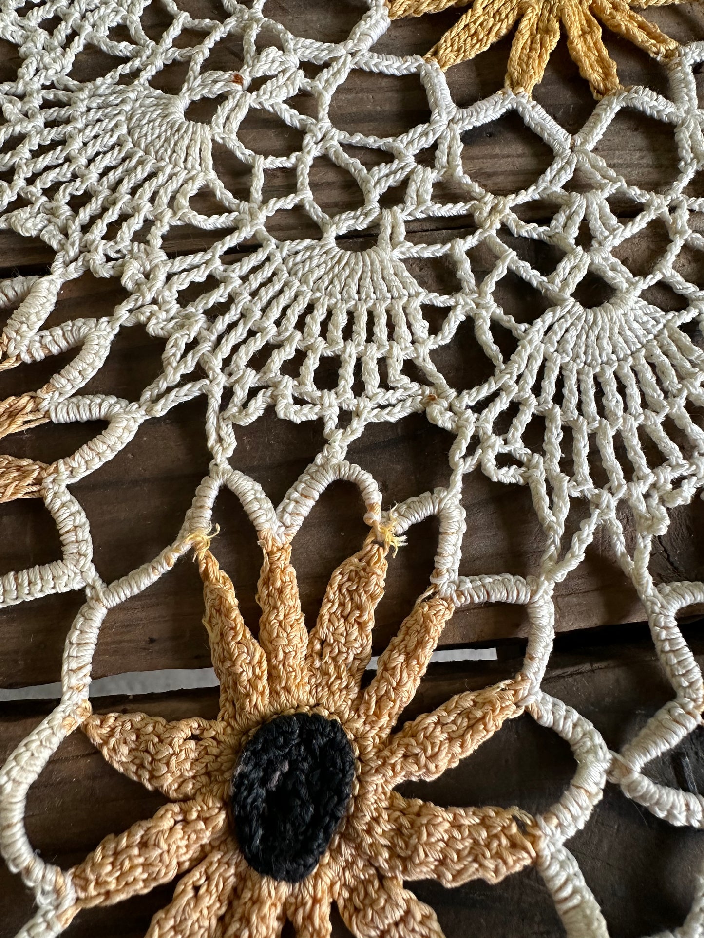 Crochet Doily Black Eyed Susan Floral