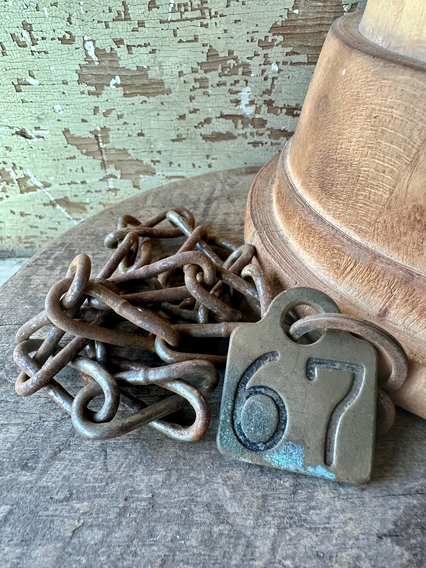 Cattle Brass Tag With Chain #67