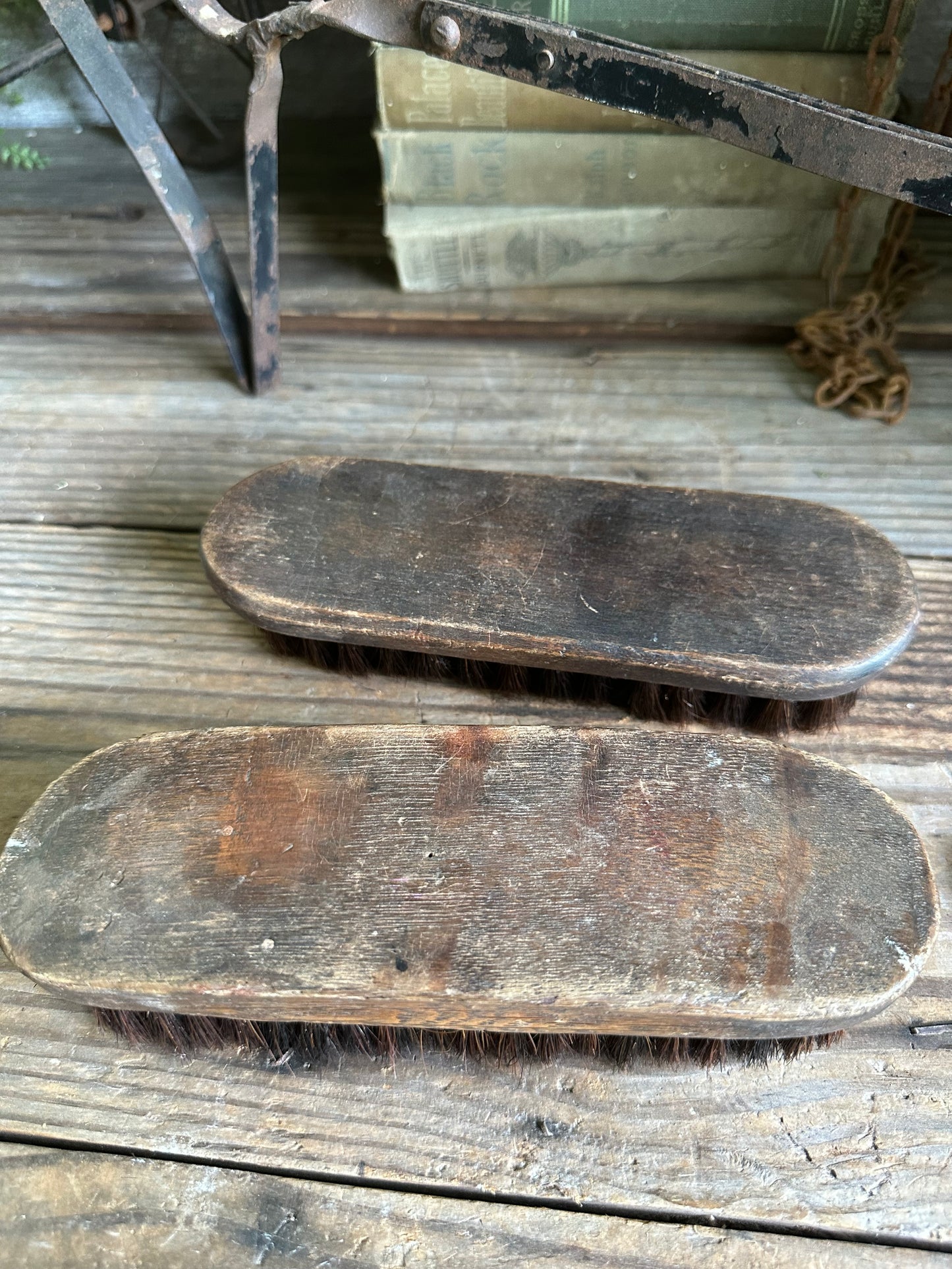 Brushes Set Of Two Wood Handle