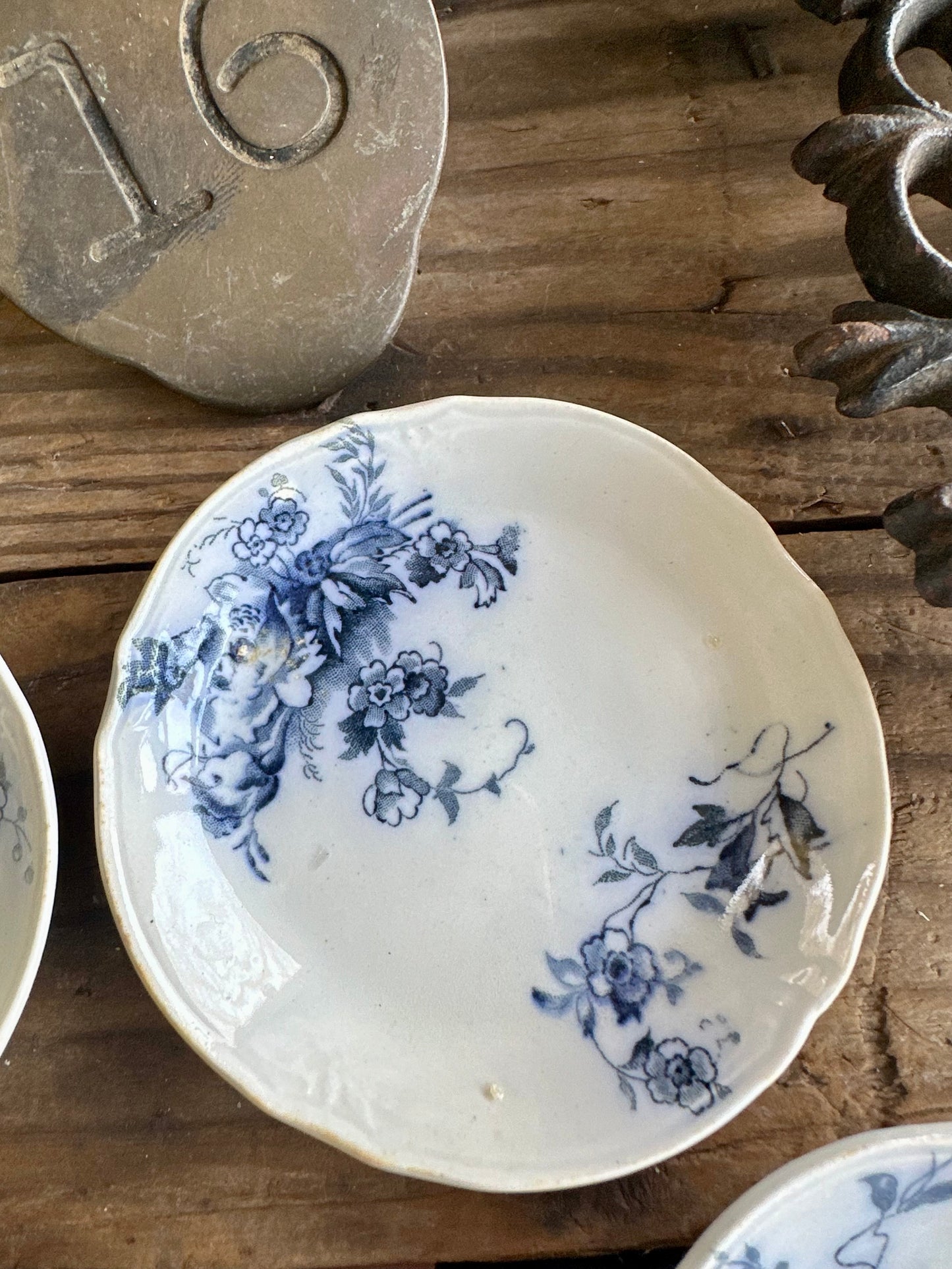 Alfred Meakin Blue Floral Transferware Butter Pats Set Of 4 Melrose England