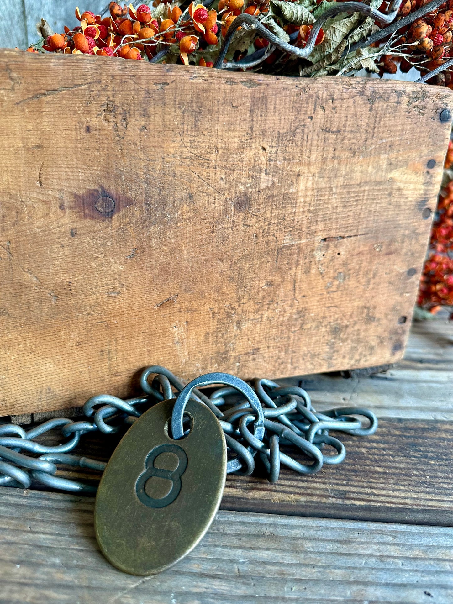 Cattle Brass Tag With Chain #8