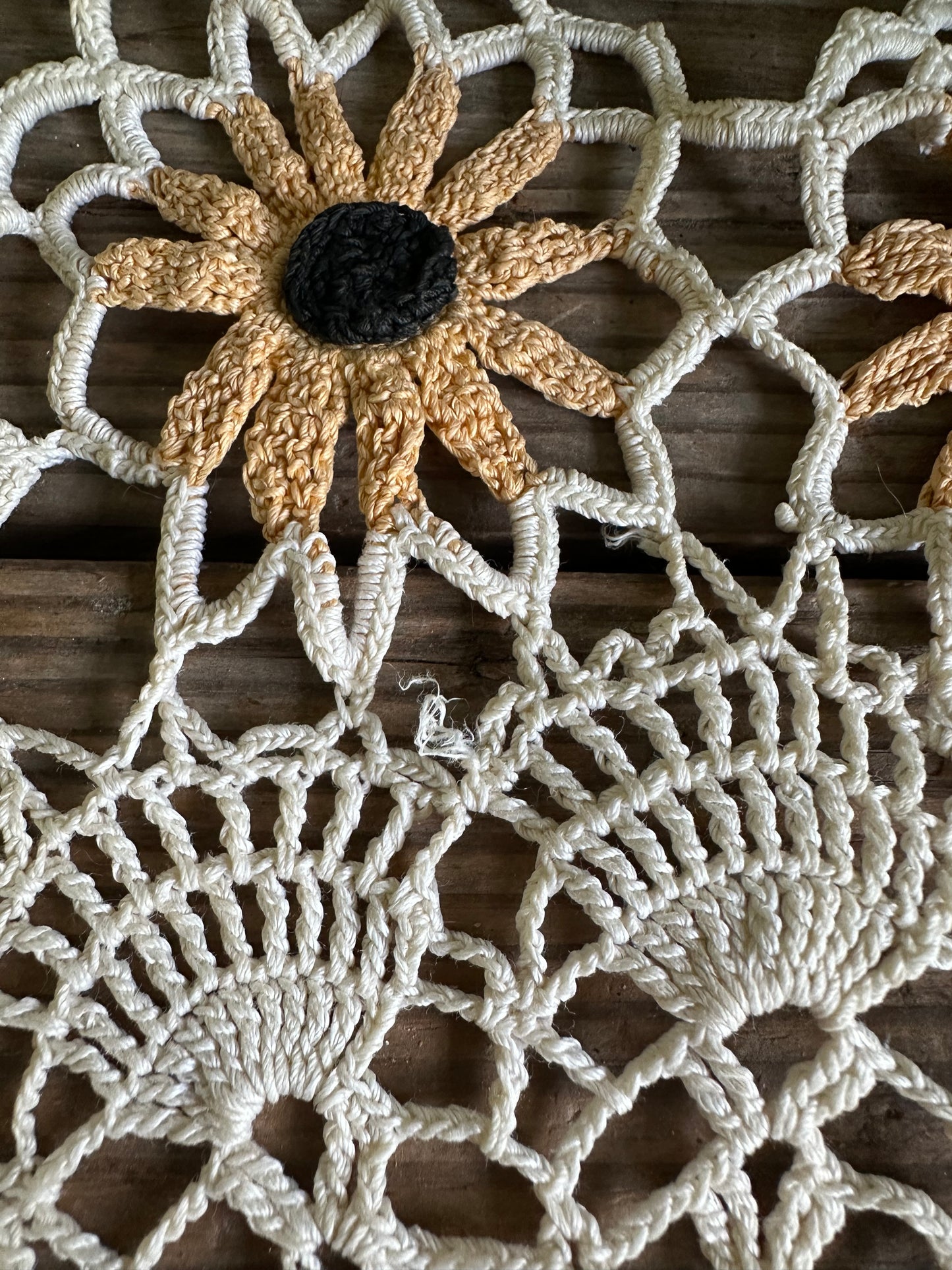 Crochet Doily Black Eyed Susan Floral