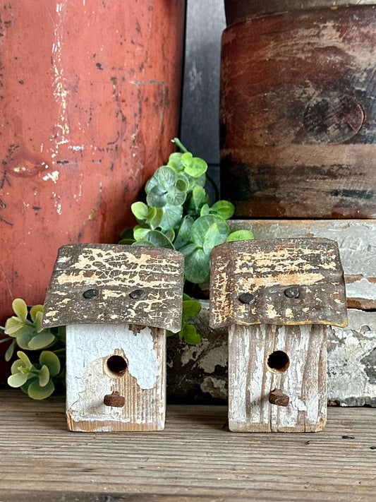 Bitty Birdhouses Handmade Set Of Two (Decor Only)