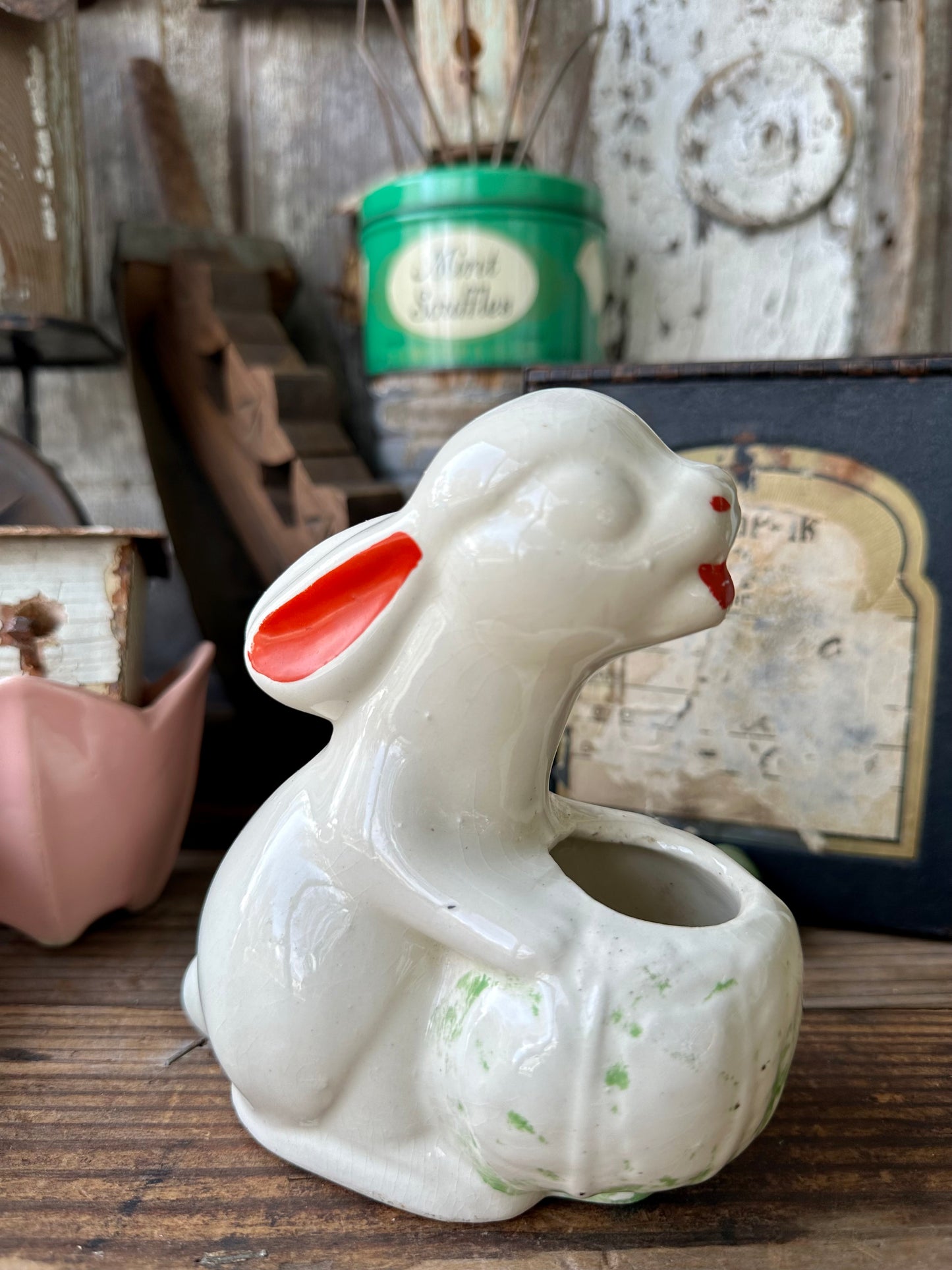 Bunny Rabbit With Cabbage/Lettuce Planter