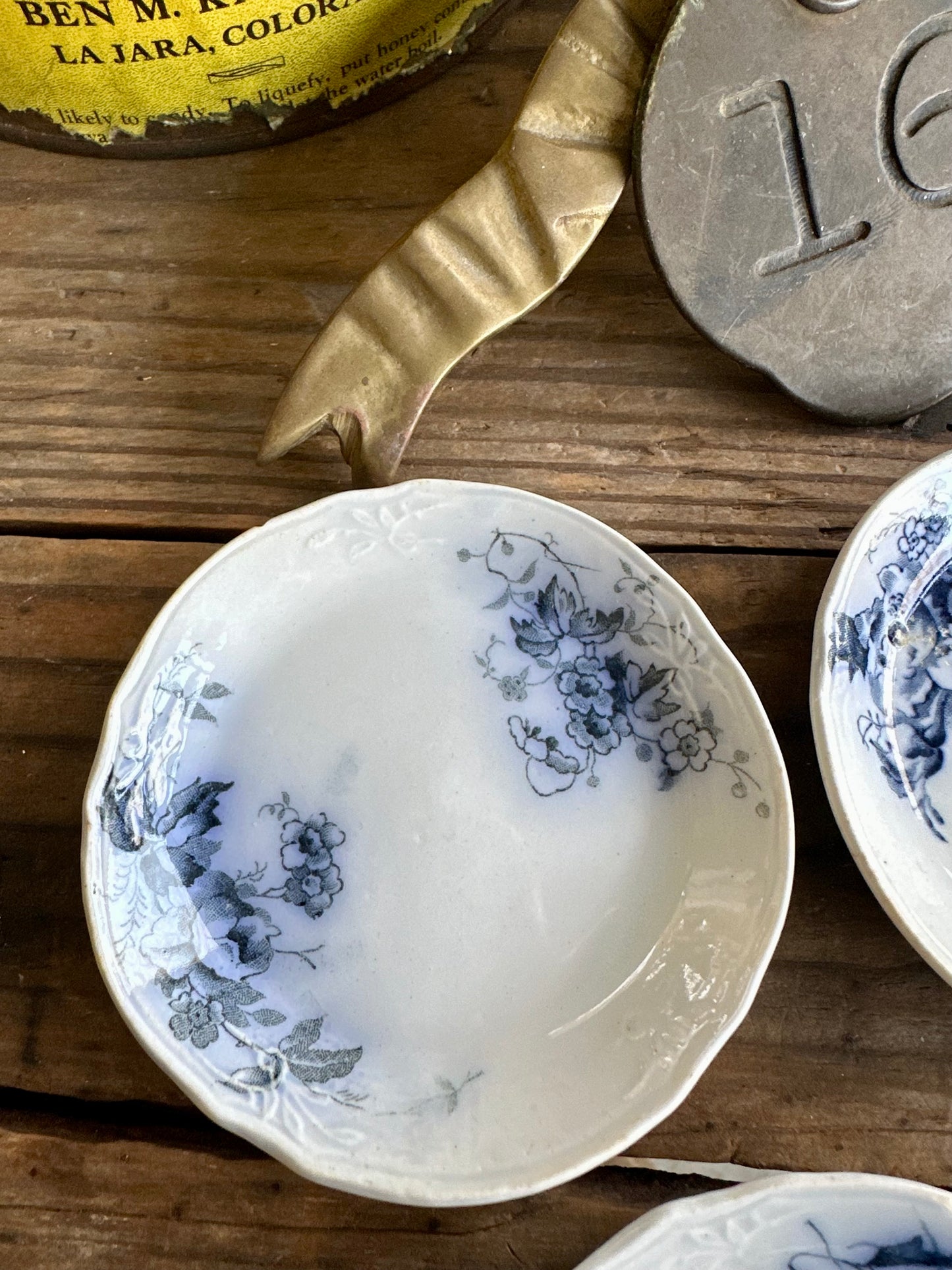 Alfred Meakin Blue Floral Transferware Butter Pats Set Of 4 Melrose England