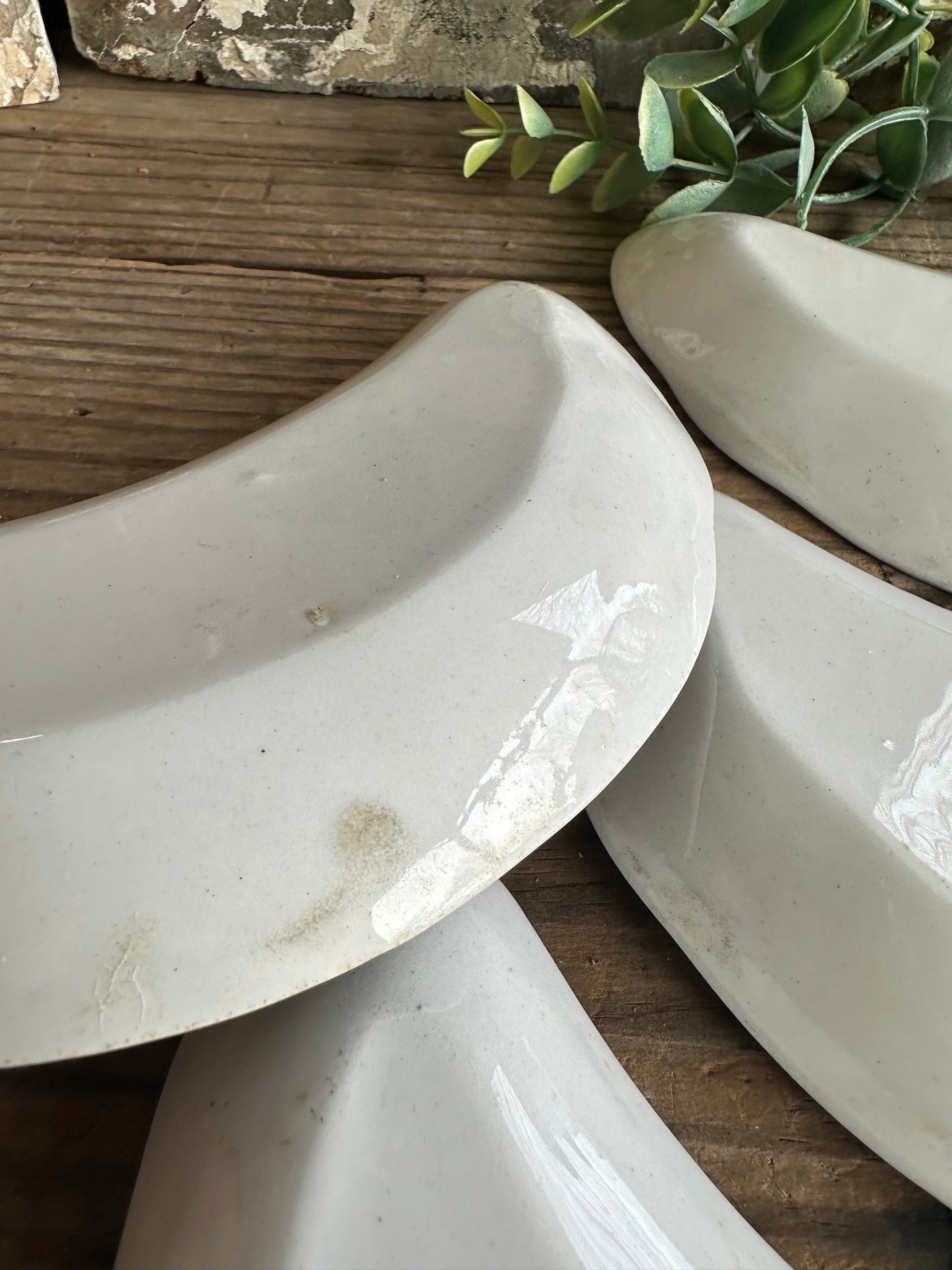 Brown Transferware Floral Pattern Bone Dishes Set Of Four