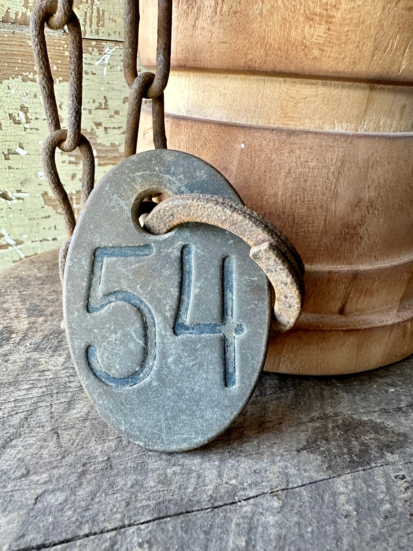 Cattle Brass Tag With Chain #54