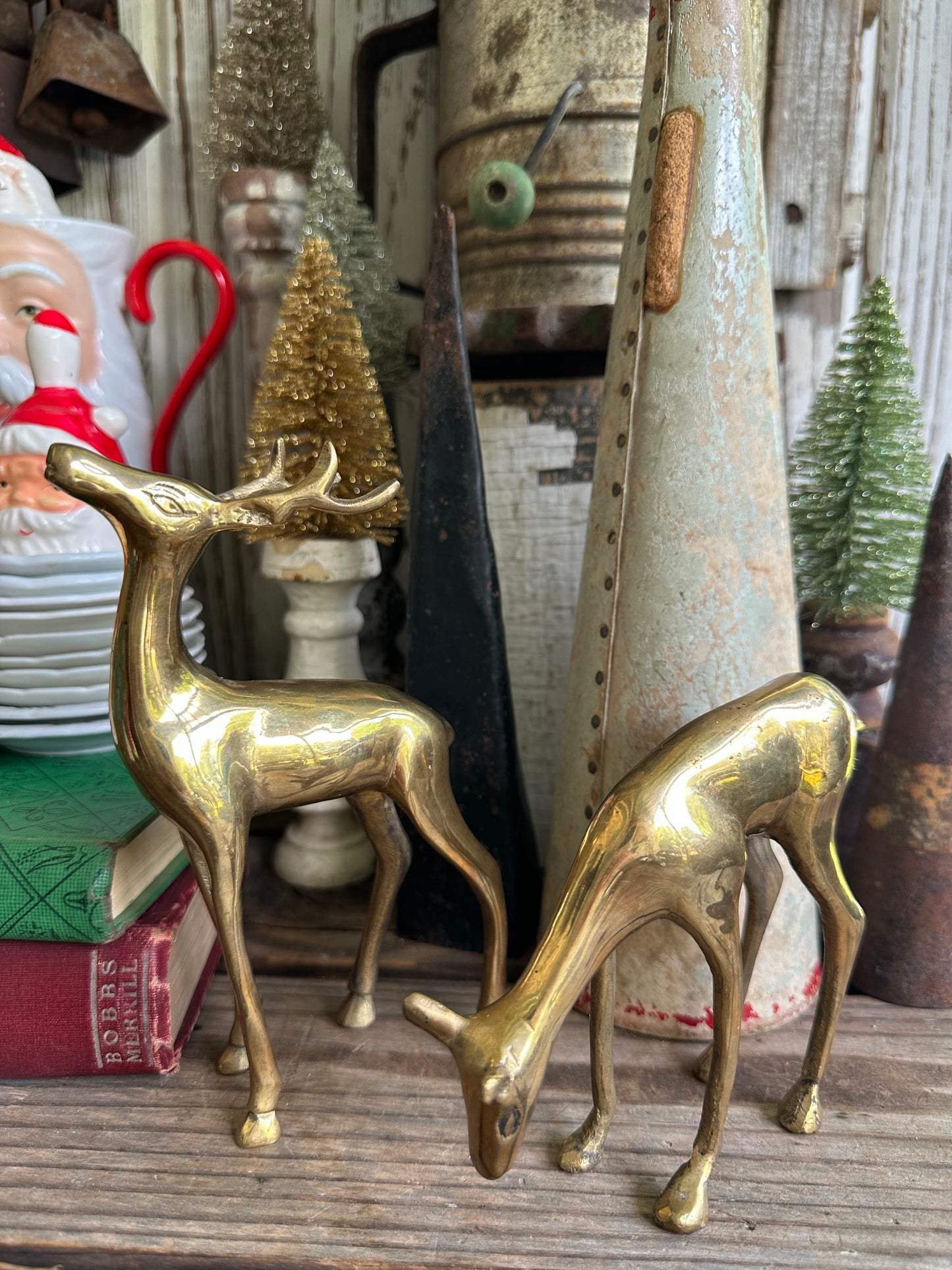 Brass Deer Set Of Two