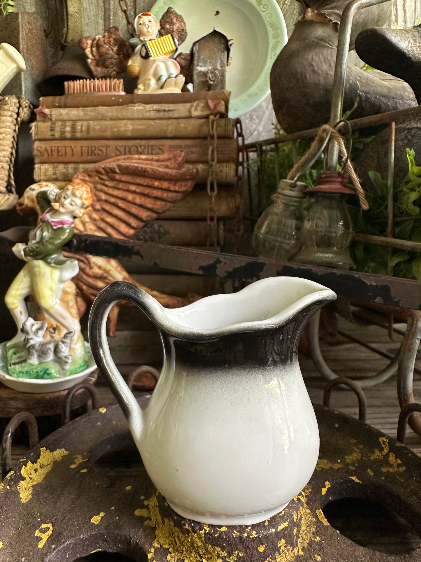 Creamer Black & White Jackson China