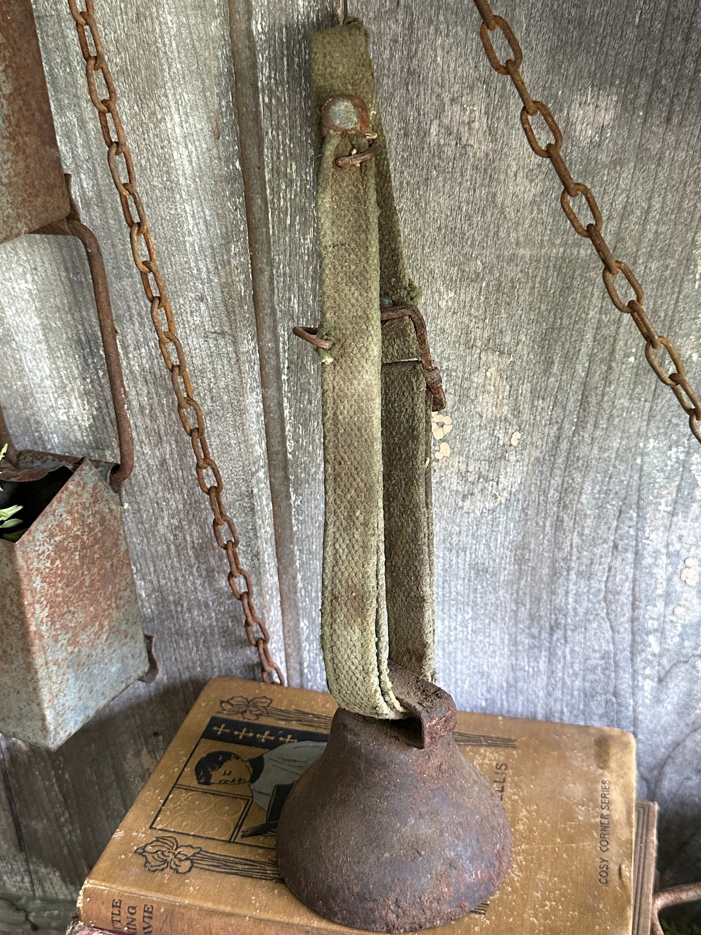 Rusty Metal Bell With Fabric Strap