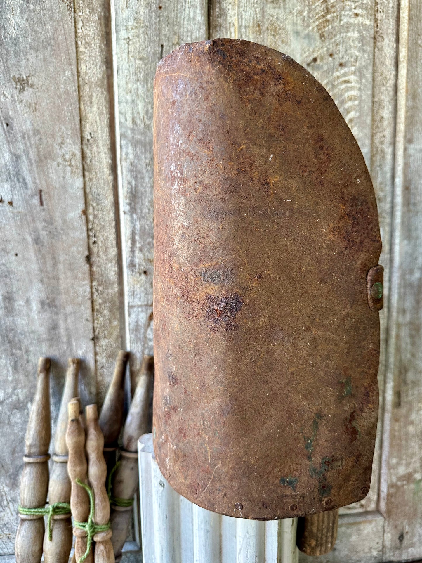 Primitive Large Metal & Wood Scoop