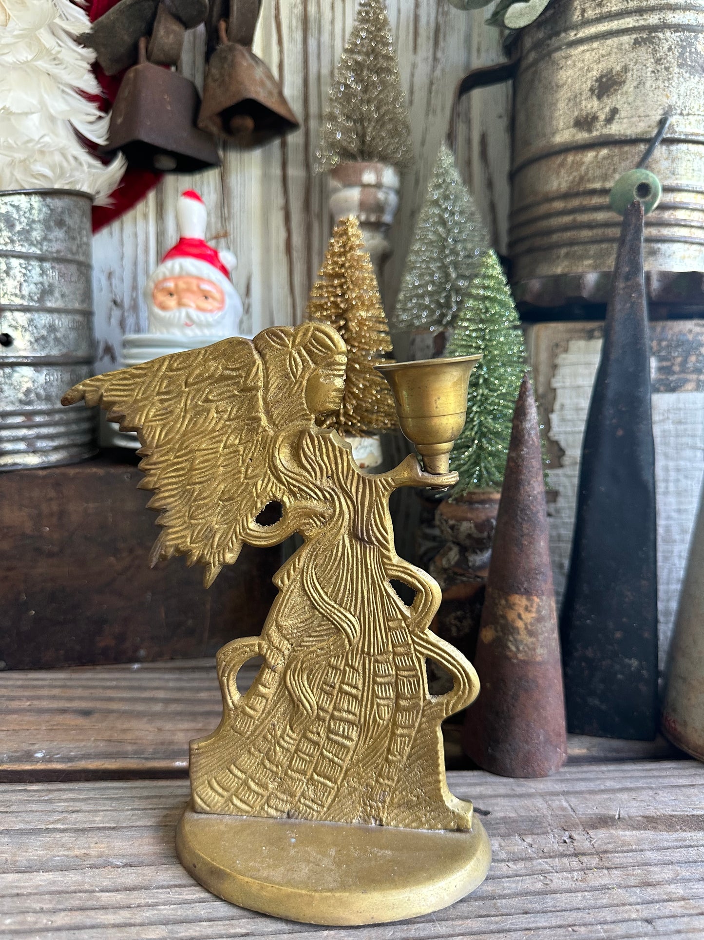Brass Angel Candleholder