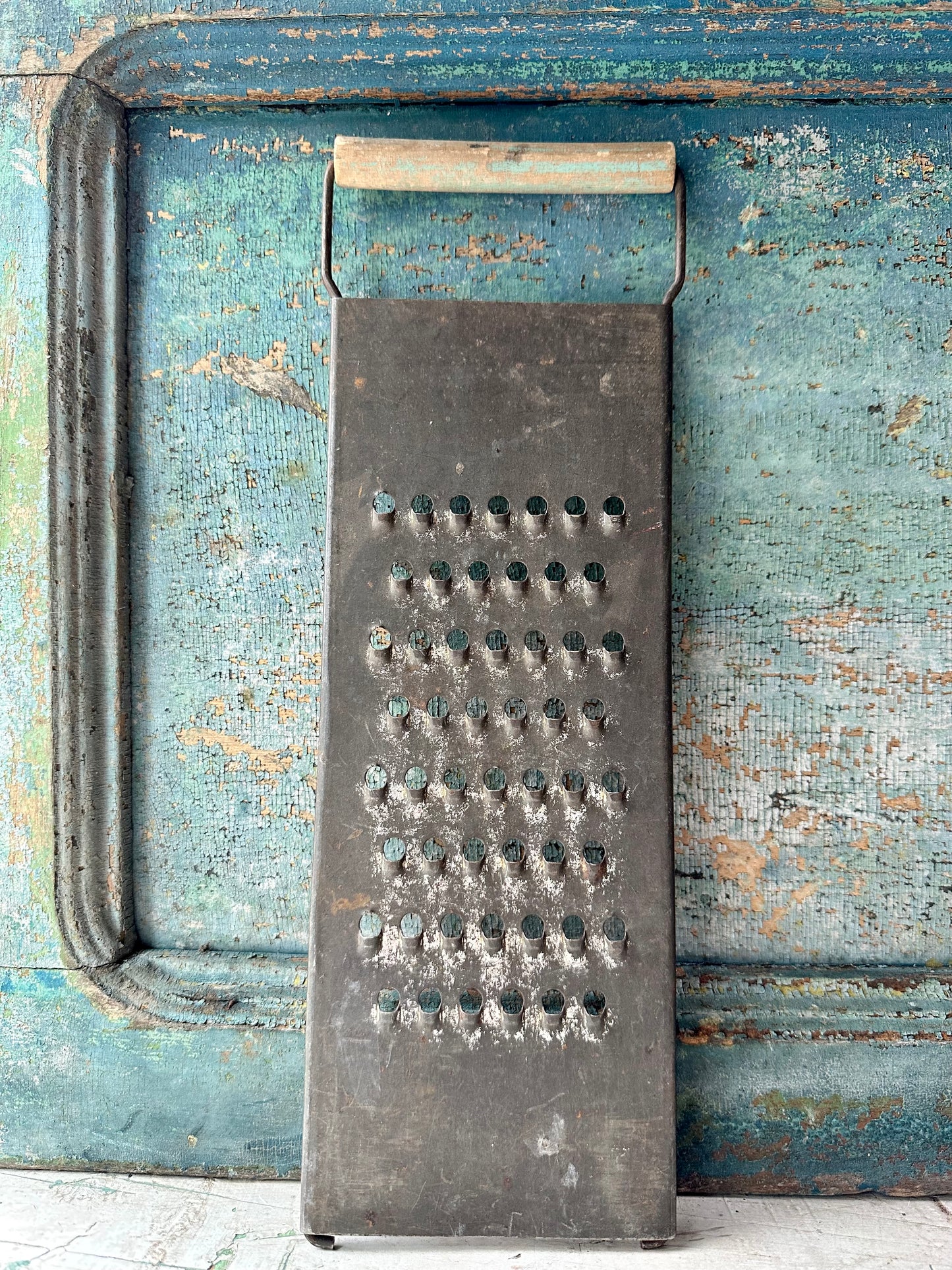 Grater With Aqua Blue Wood Handle