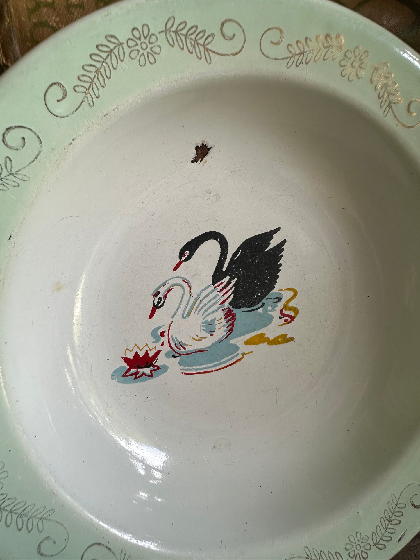 Swans Enamelware Dish