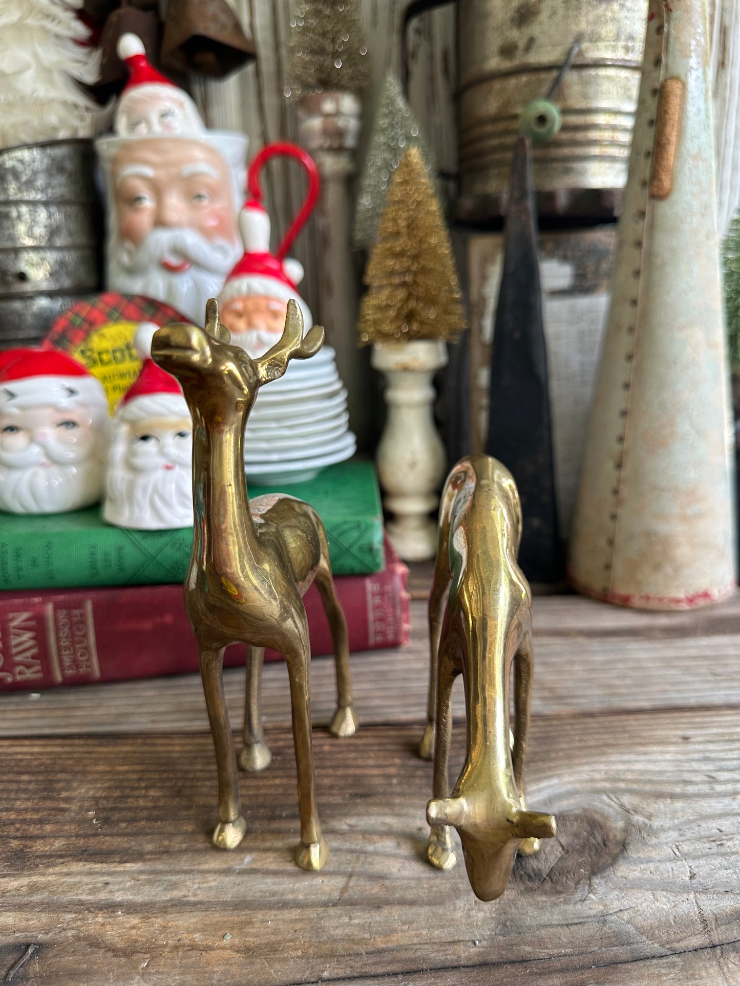 Brass Deer Set Of Two