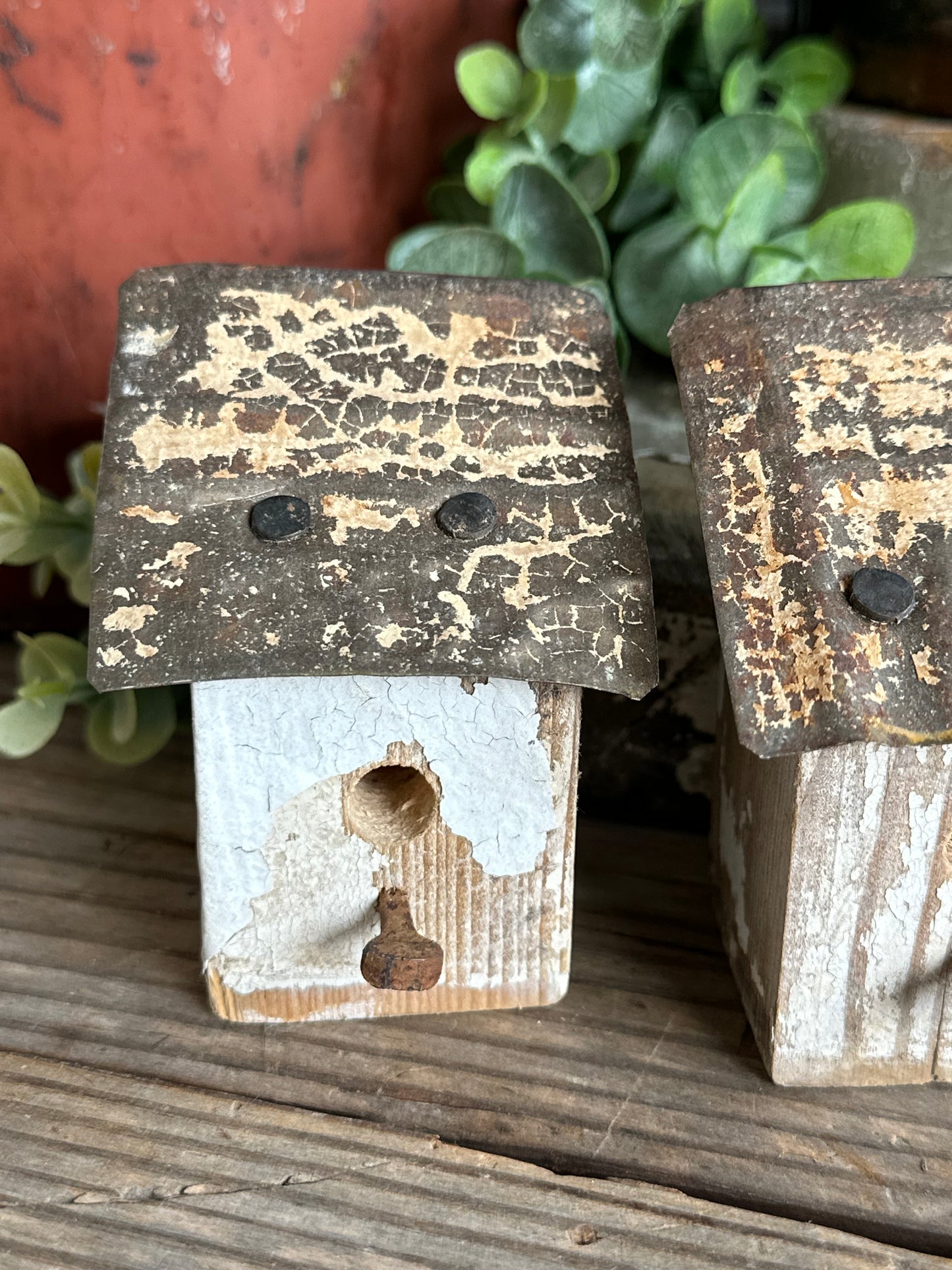 Bitty Birdhouses Handmade Set Of Two (Decor Only)