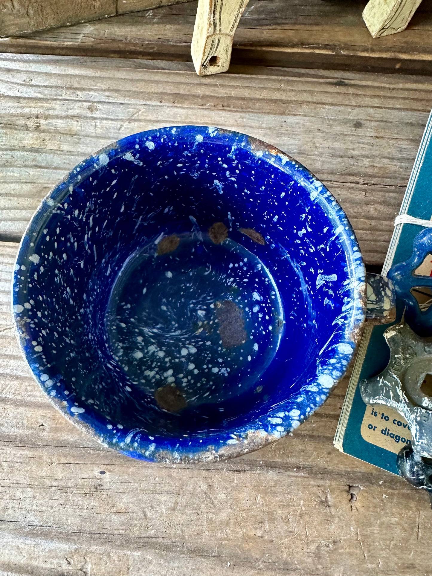 Blue Swirl/Speckled Enamelware Mug/Cup