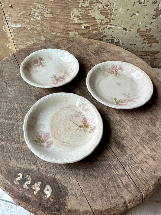 Floral Butter Dishes Alfred Meakin Set of 3