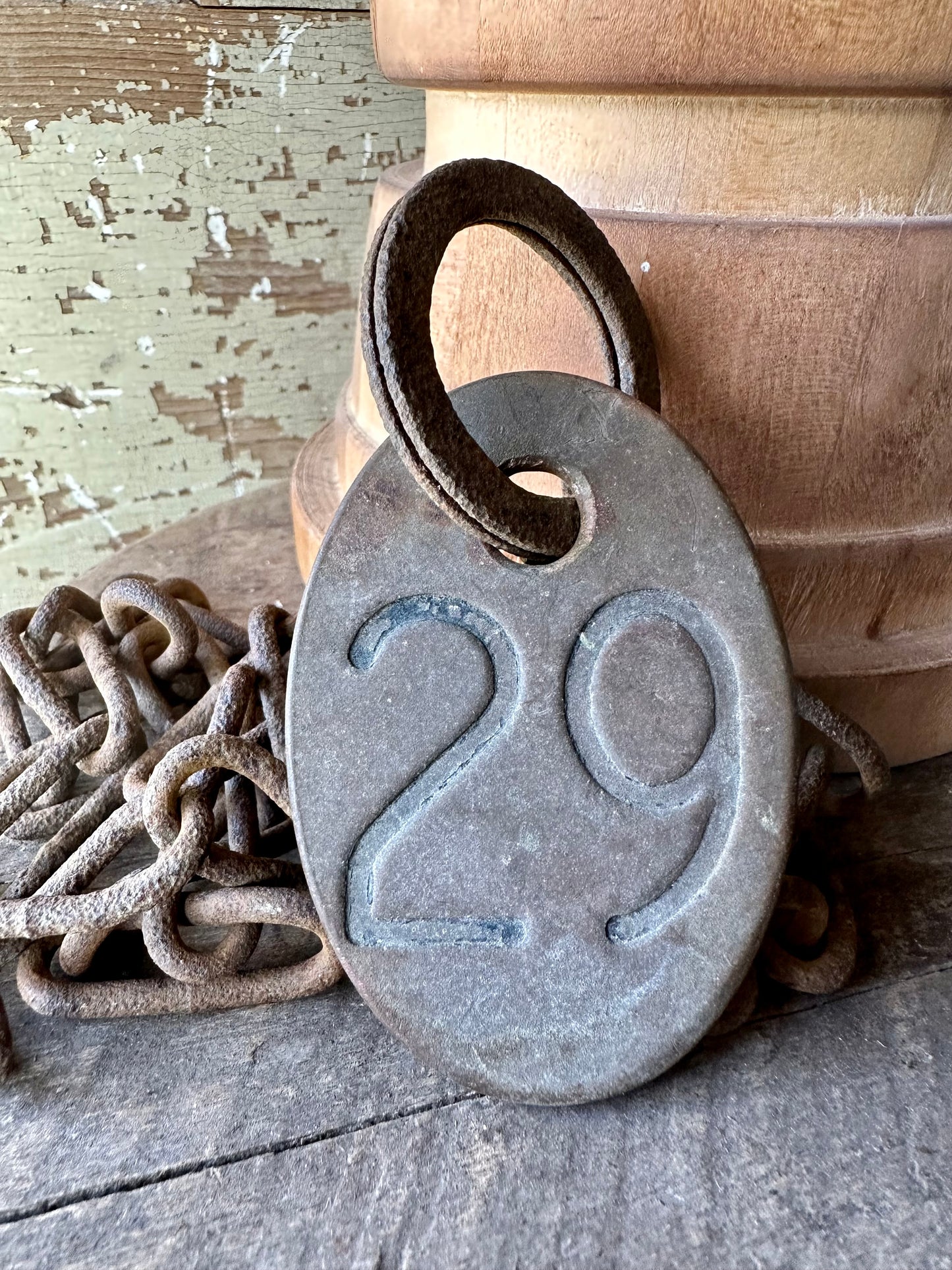 Cattle Brass Tag With Chain #29