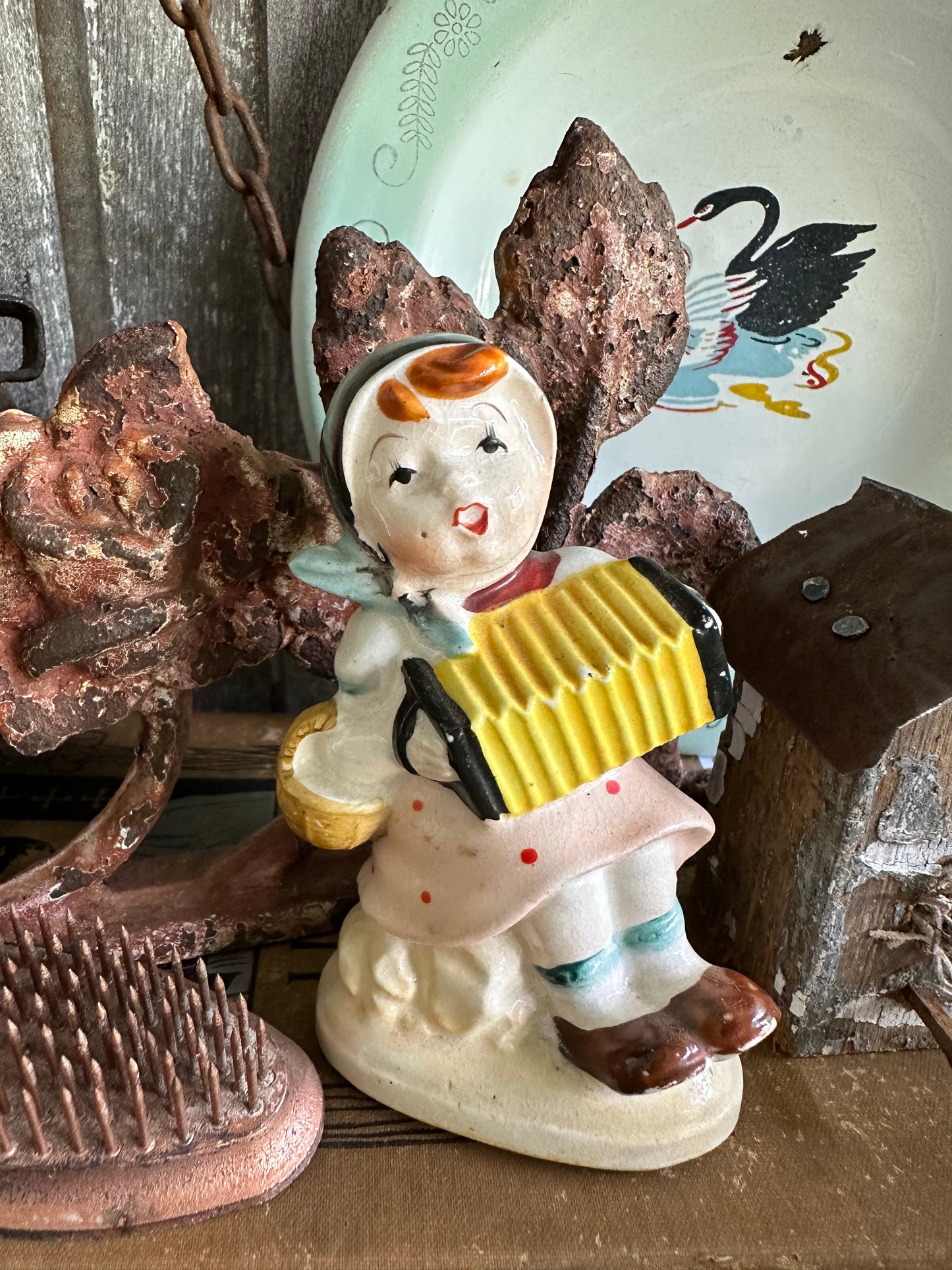 Girl With Accordion Figurine Japan