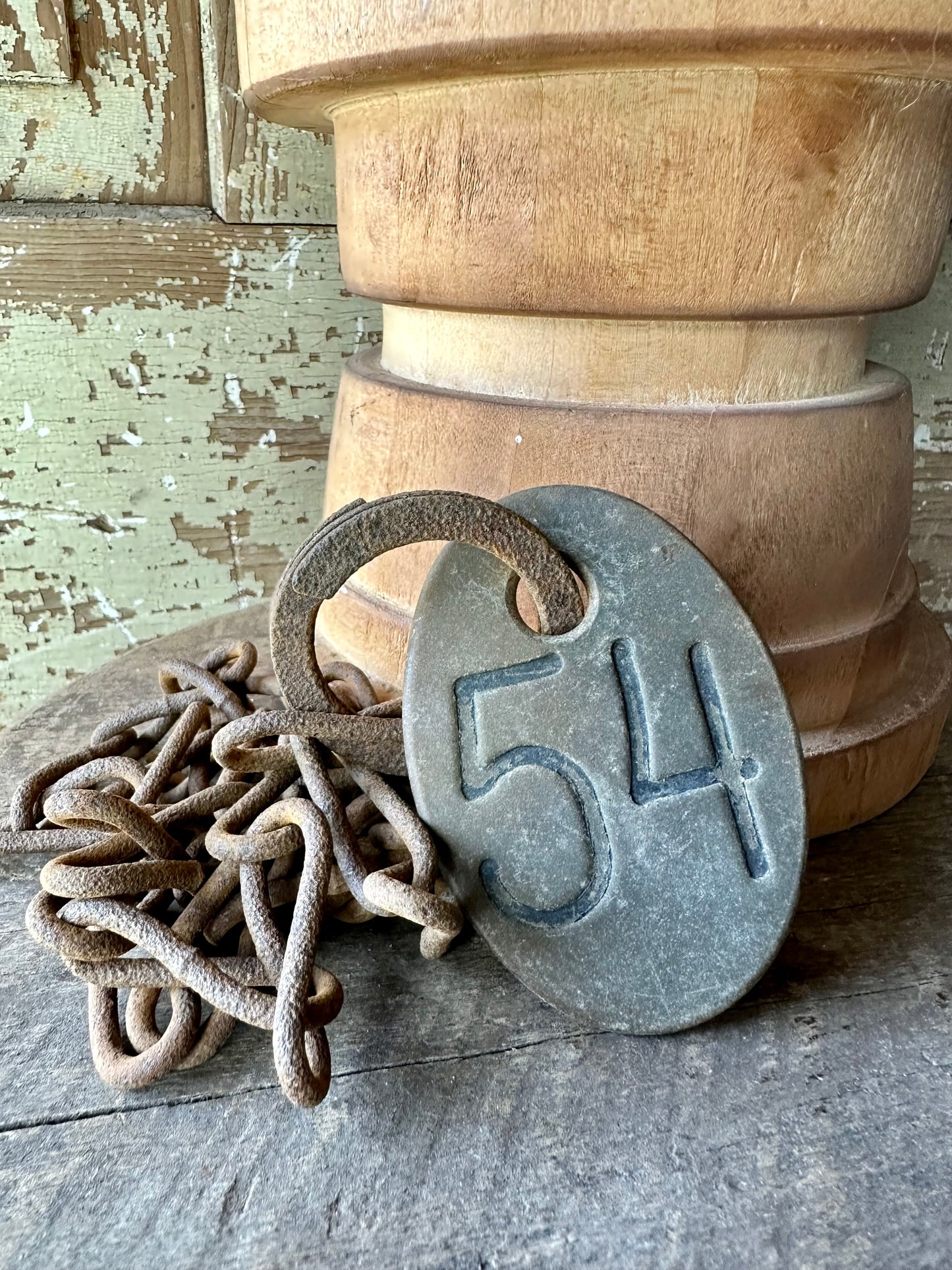 Cattle Brass Tag With Chain #54