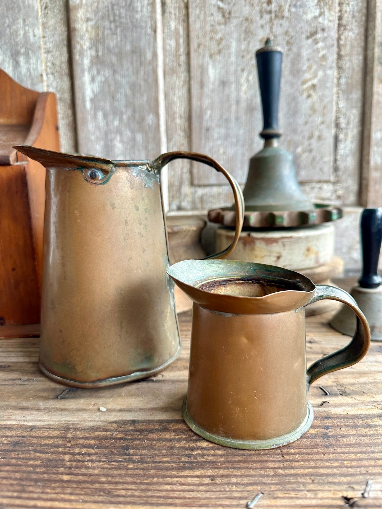 Copper Pitchers Set Of Two