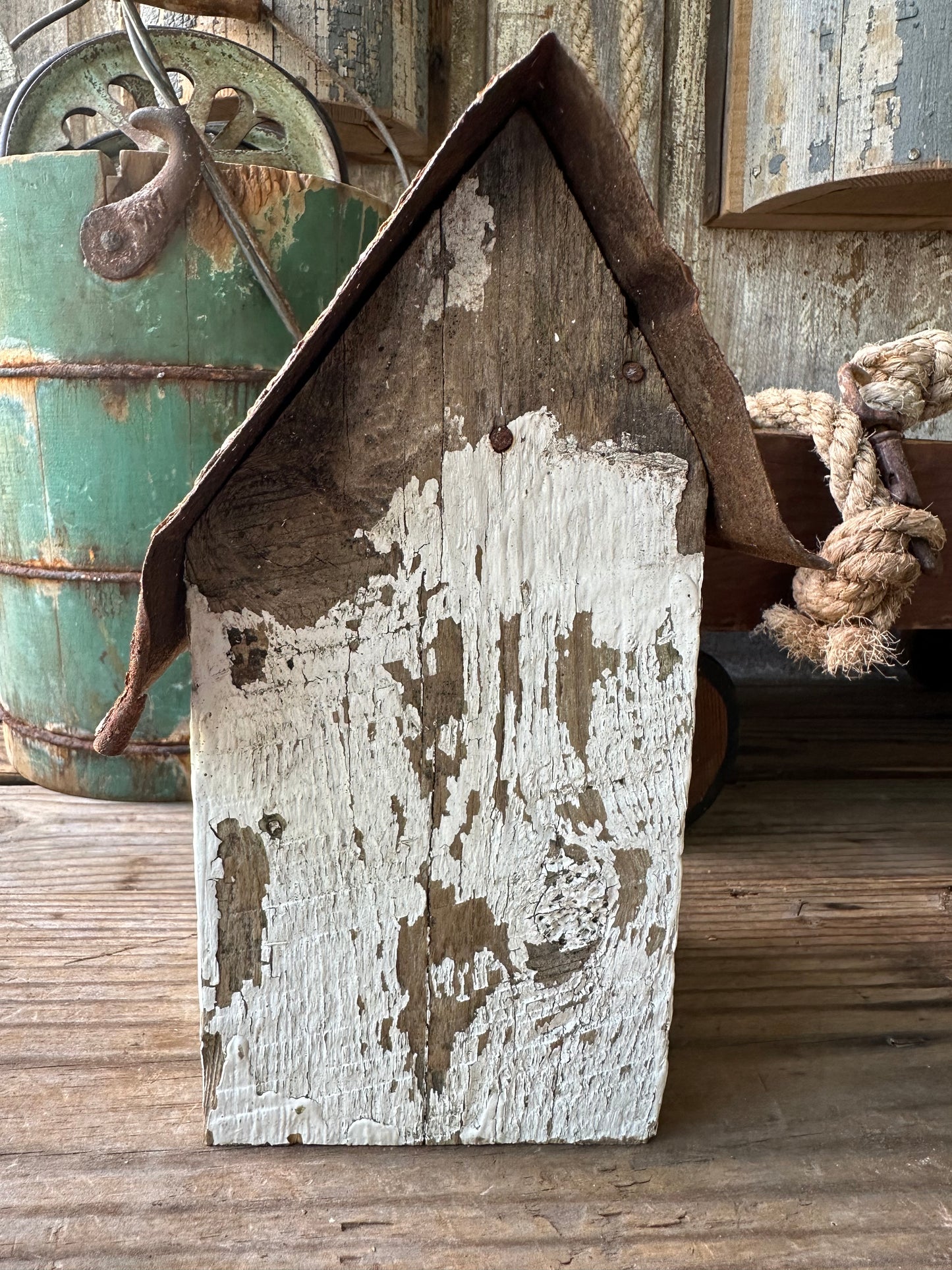 Handmade Salvage Wood Birdhouse (Decor Only)