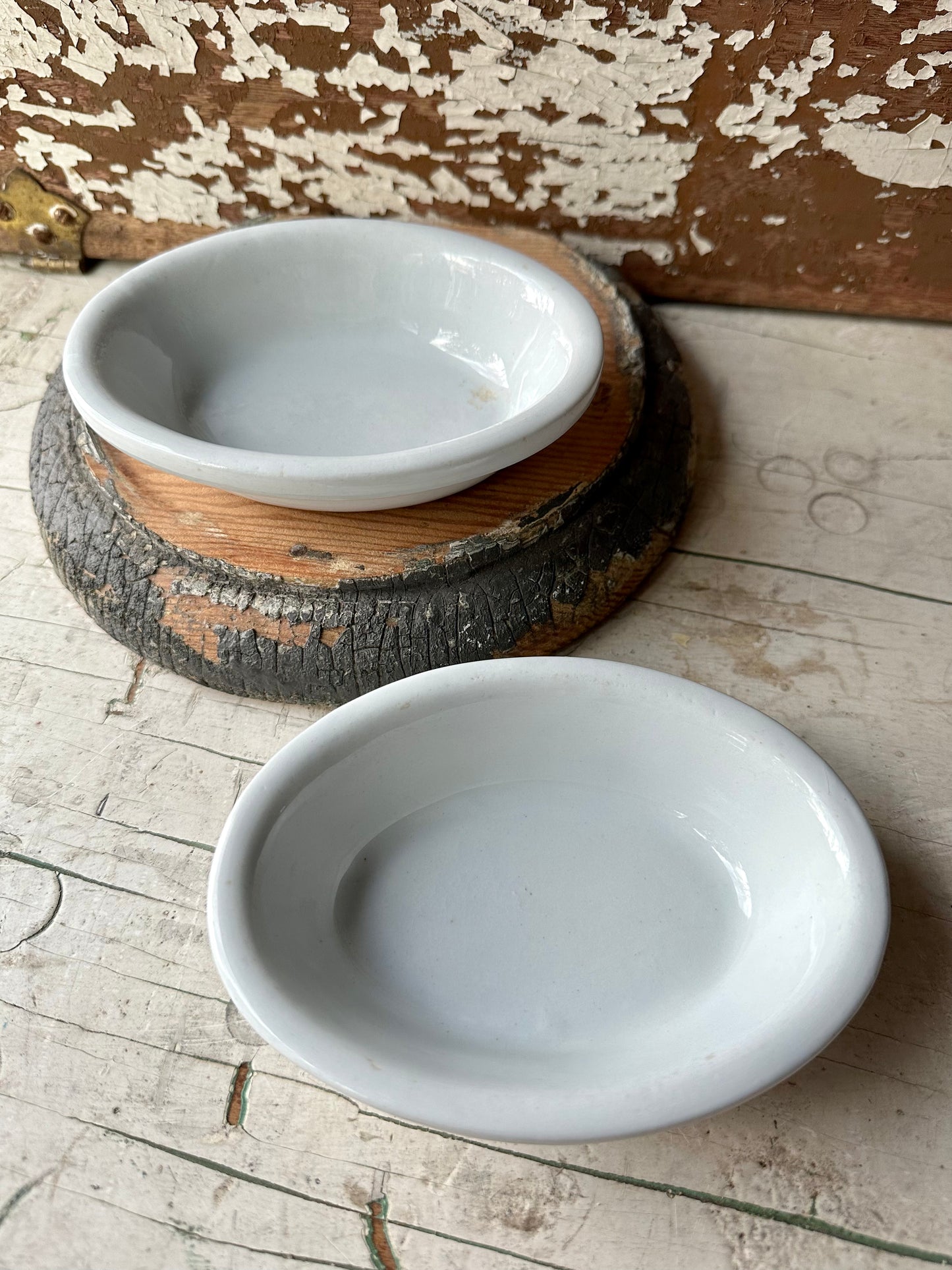 Ironstone Soap Dishes Set of Two