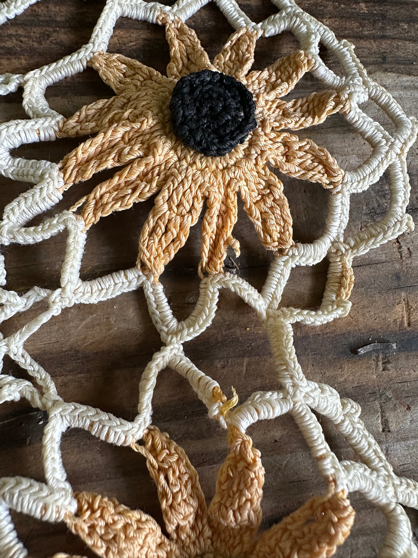 Crochet Doily Black Eyed Susan Floral