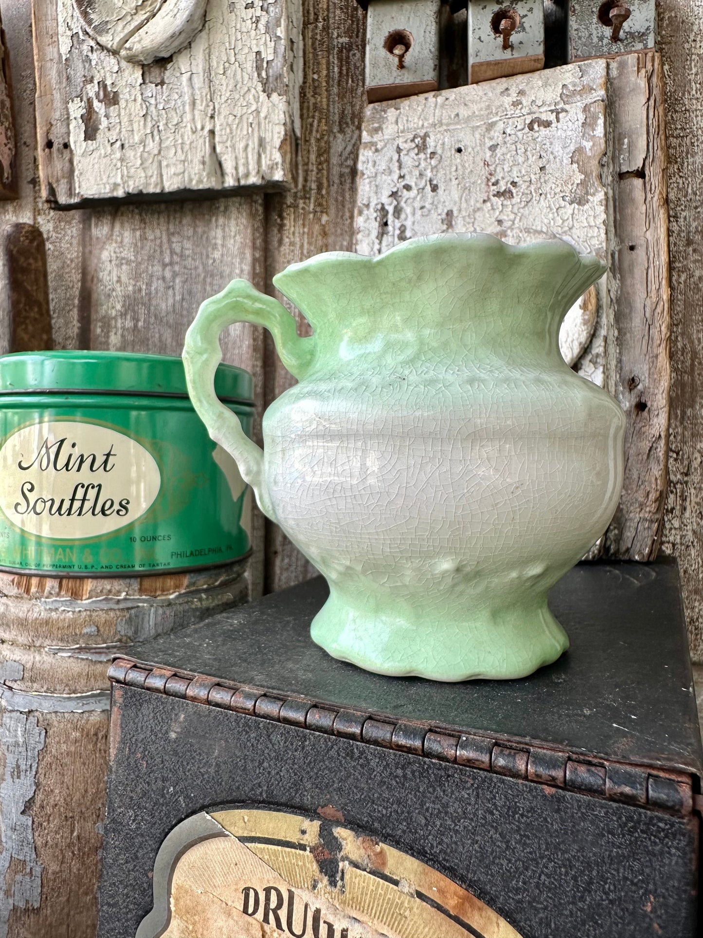 Green Porcelain Small Pitcher/Creamer