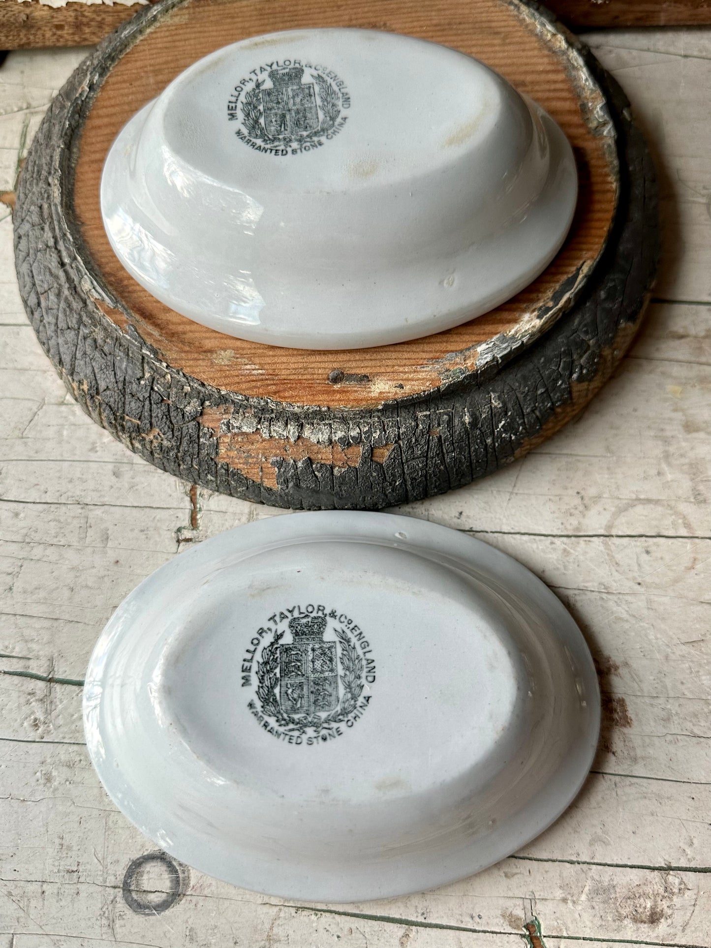 Ironstone Soap Dishes Set of Two