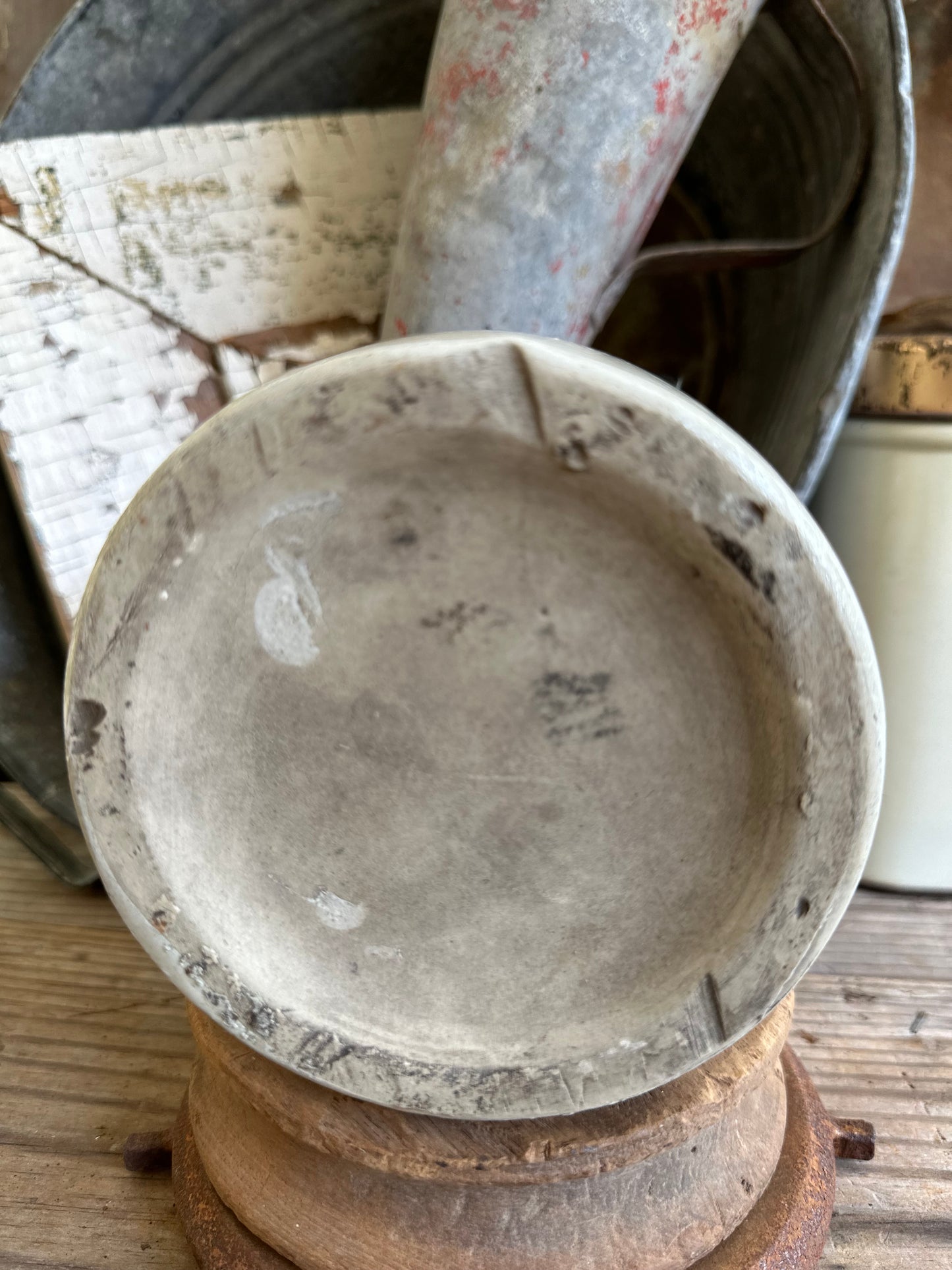 Crock With Wire & Wood Handle