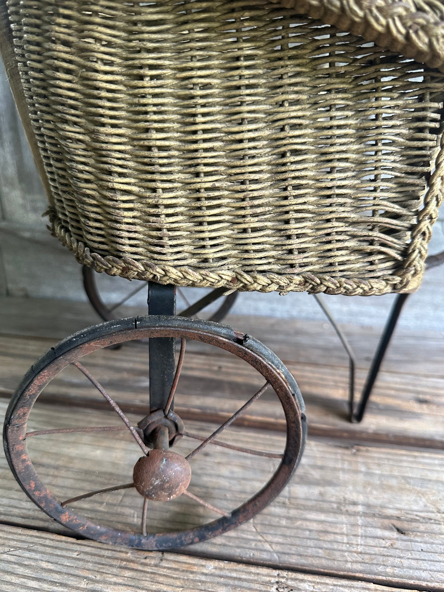 Wicker Doll Cart Carriage