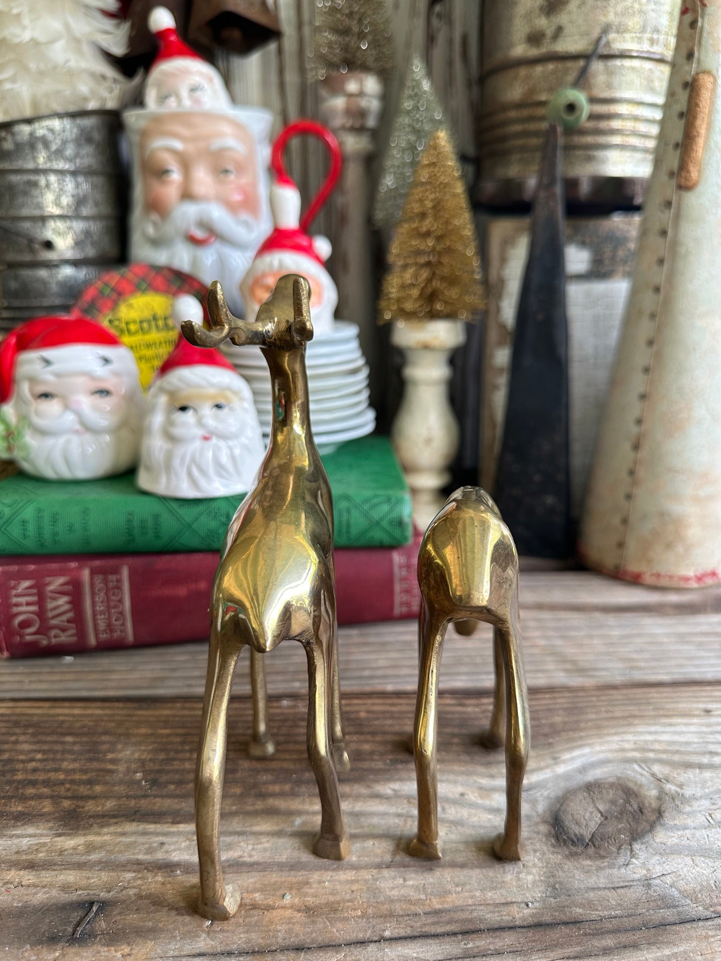 Brass Deer Set Of Two