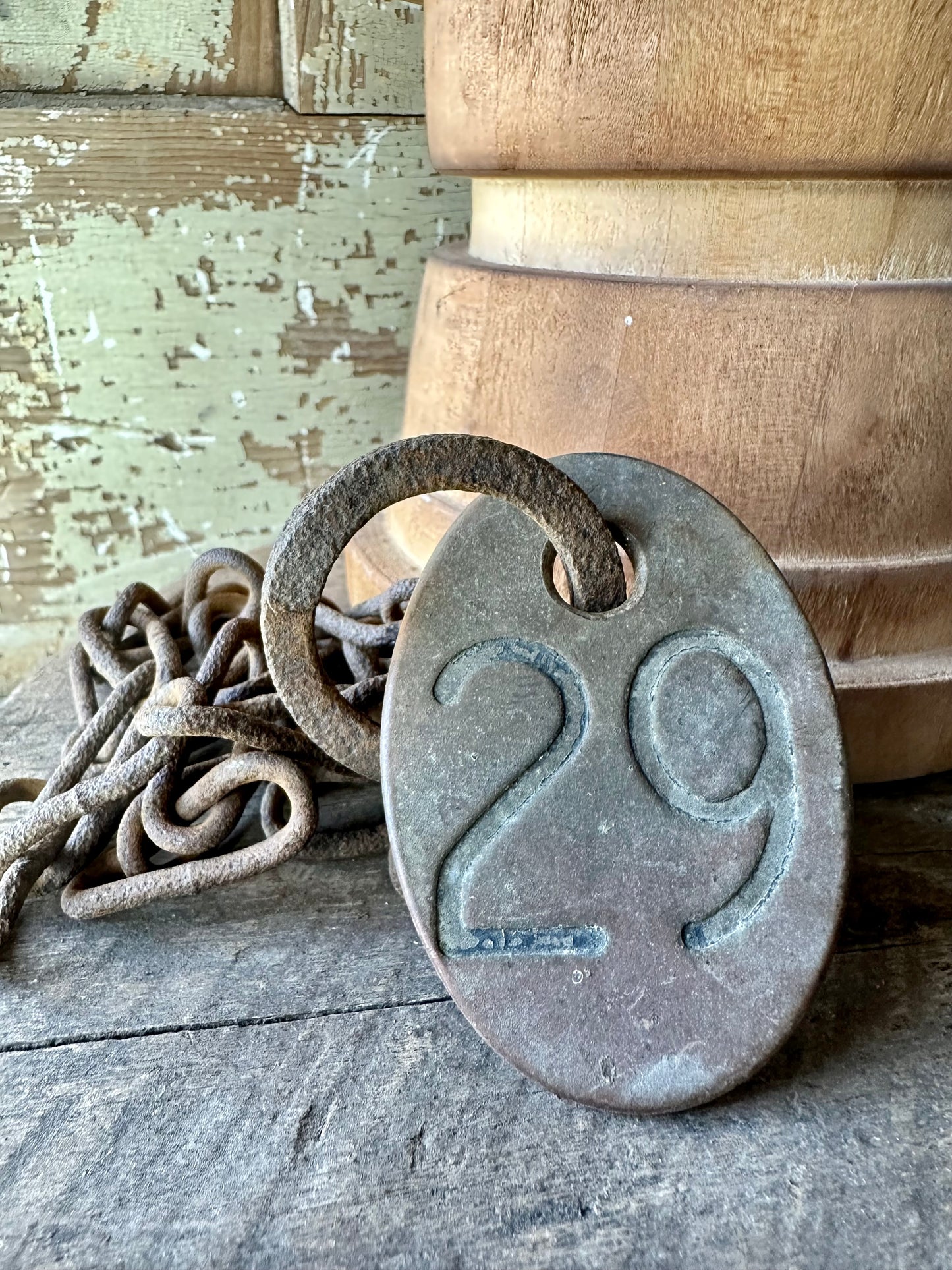 Cattle Brass Tag With Chain #29