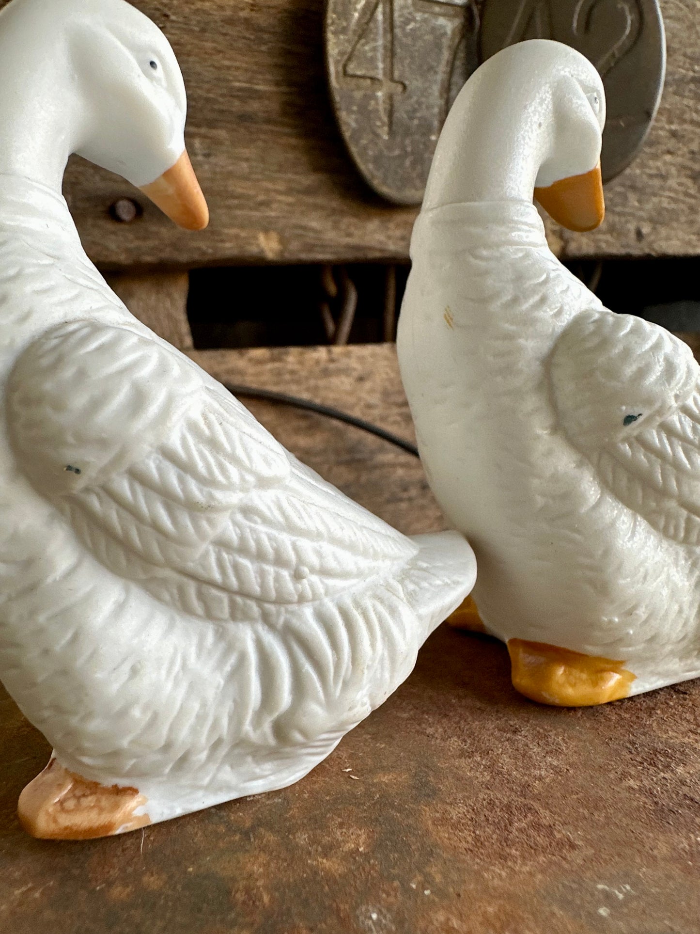 Ducks With Blue Bows Salt & Pepper Shaker Set