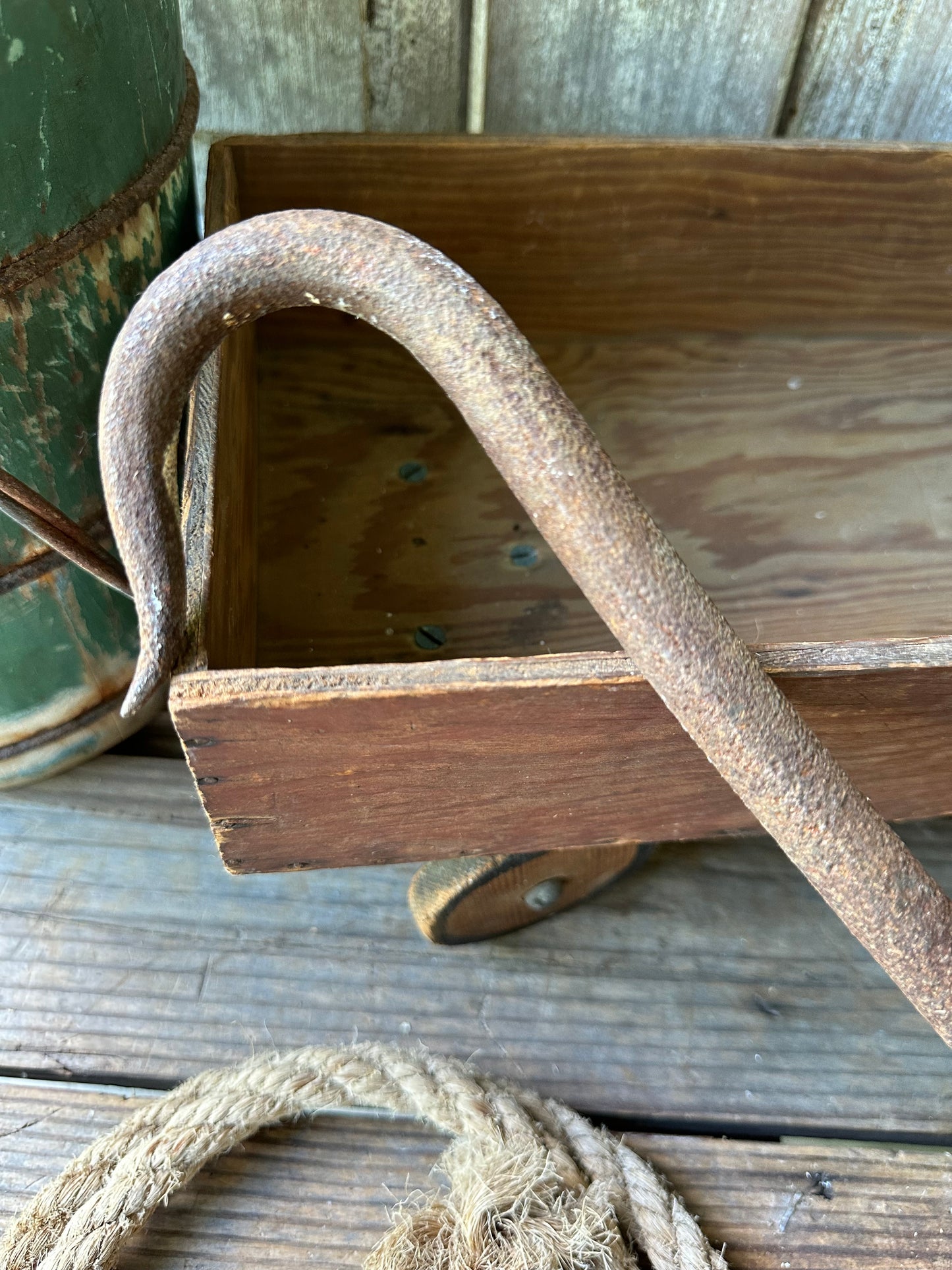 Rusty Metal Hook With Rope