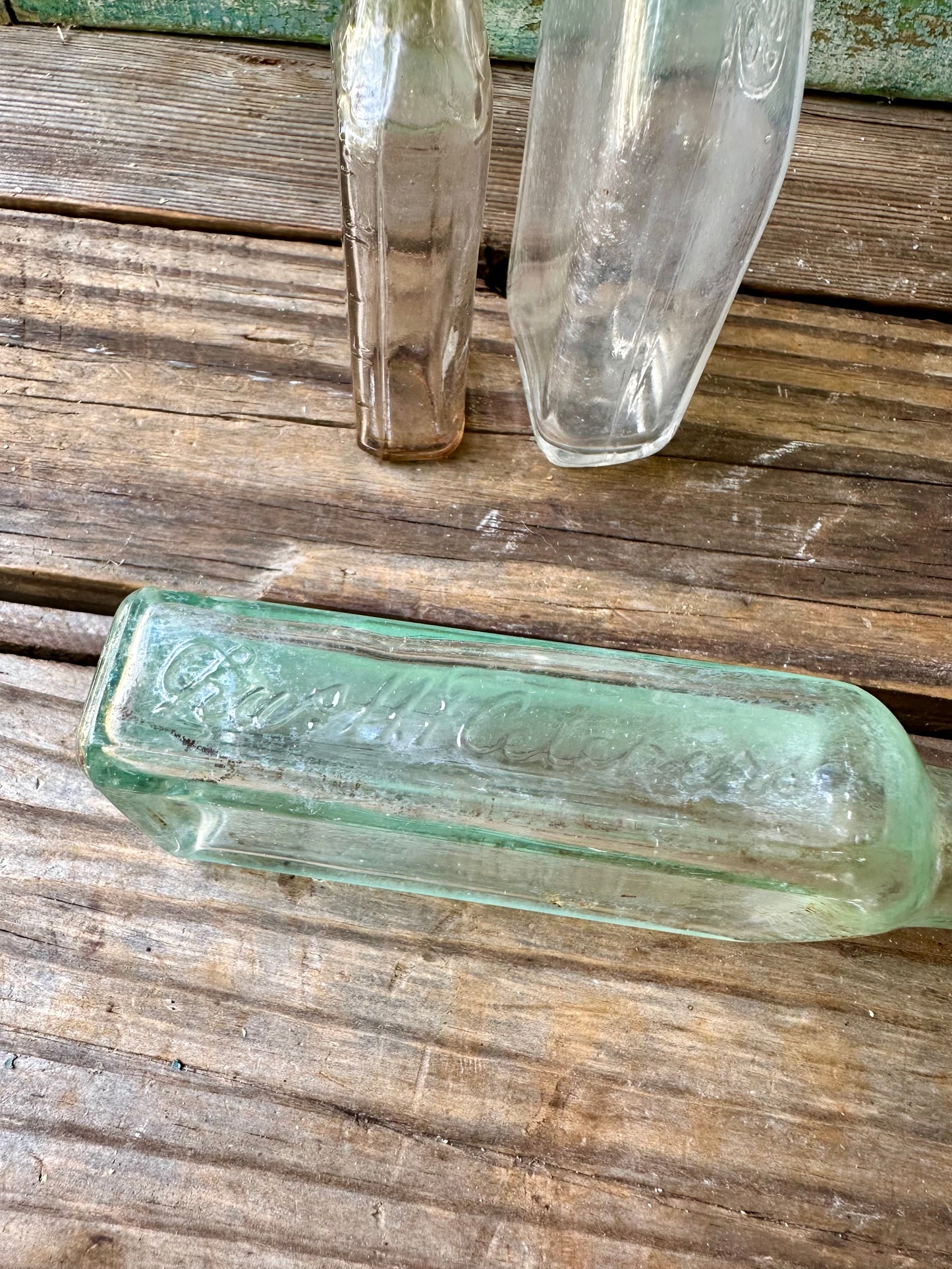 Medicine/Apothecary Glass Bottles Set Of 3