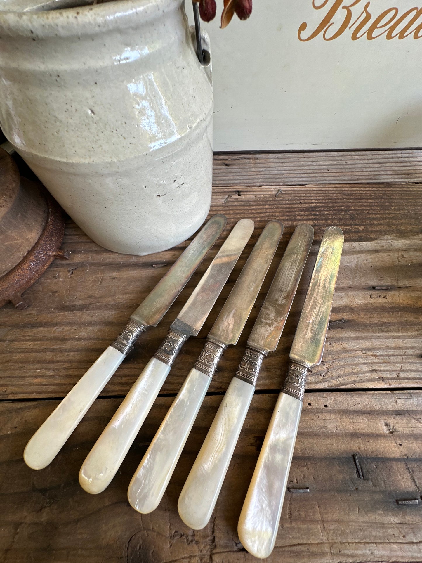 Knives Set Of 5 Mother Of Pearl Handle