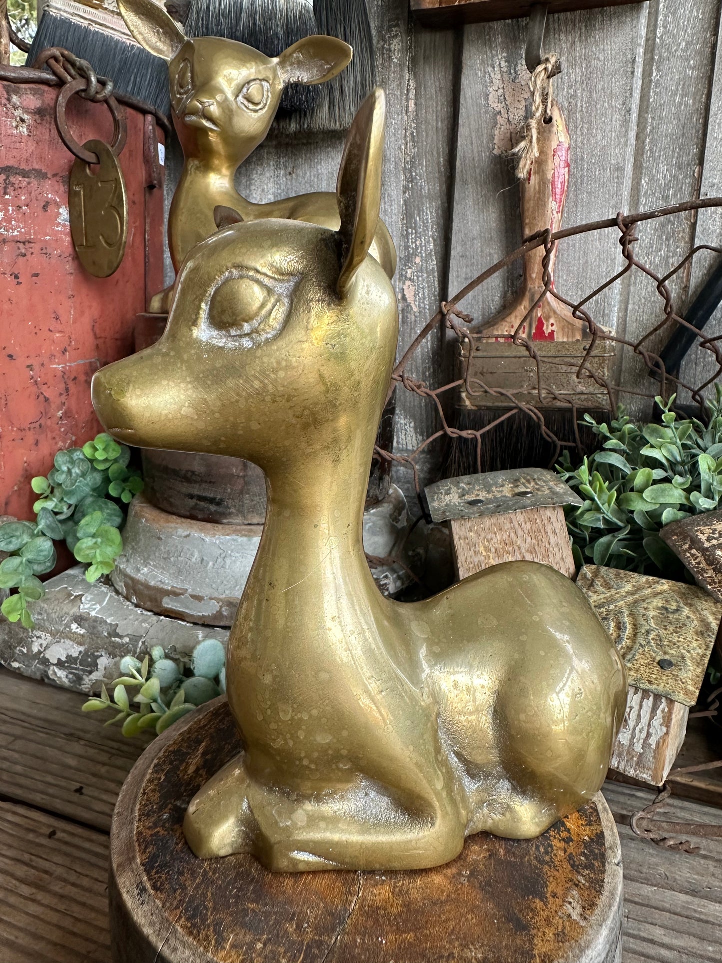 Brass Deer Set Of Two