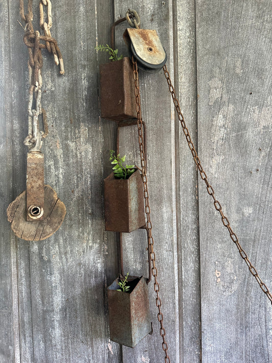Rusty Metal Hanging Water Dippers