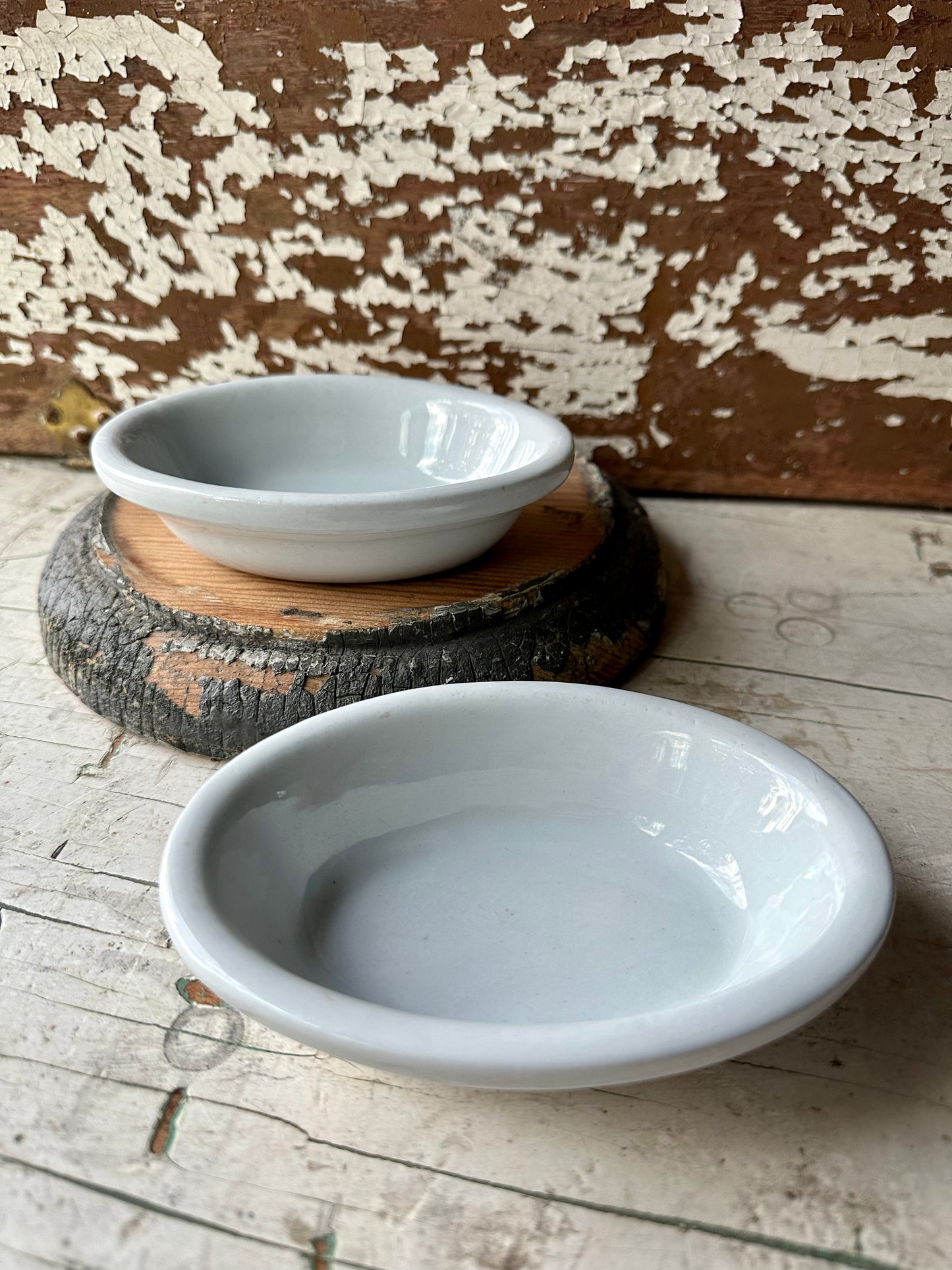 Ironstone Soap Dishes Set of Two